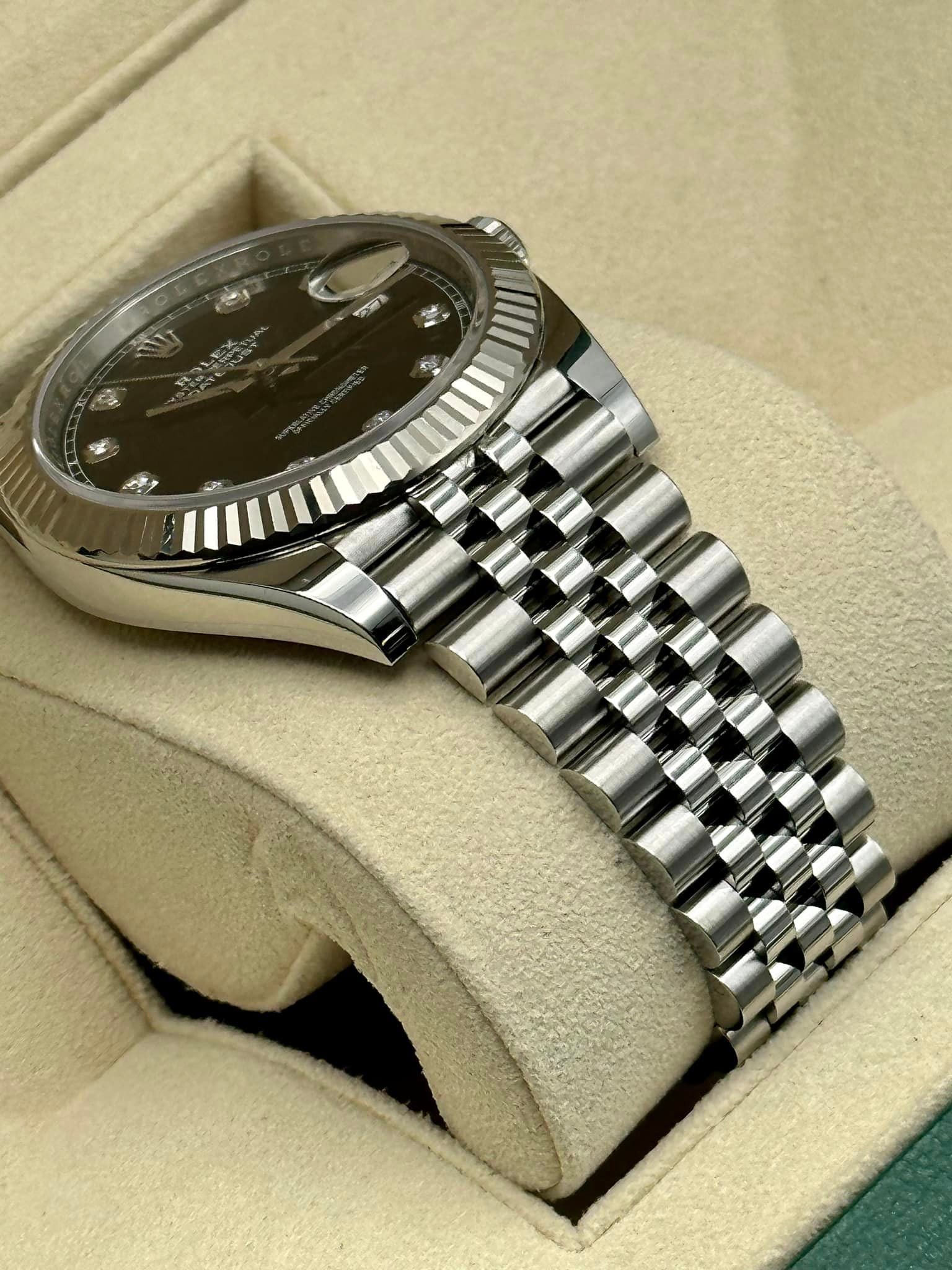 2019 Rolex Datejust 41mm 126334 Stainless Steel Black Diamond Dial Jubilee - MyWatchLLC