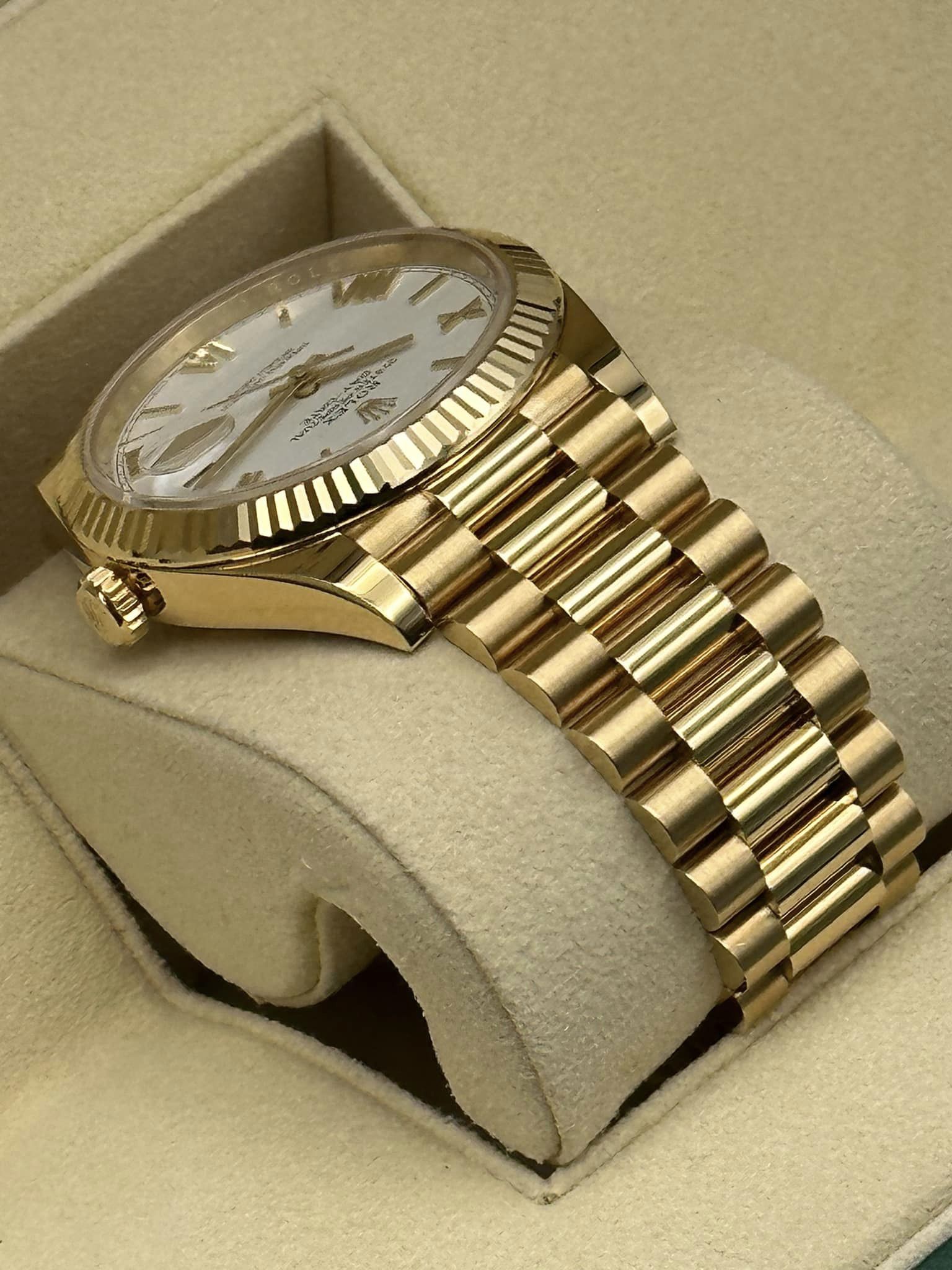 2019 Rolex Day-Date 40mm 228238 YG President White Roman Numeral Dial - MyWatchLLC