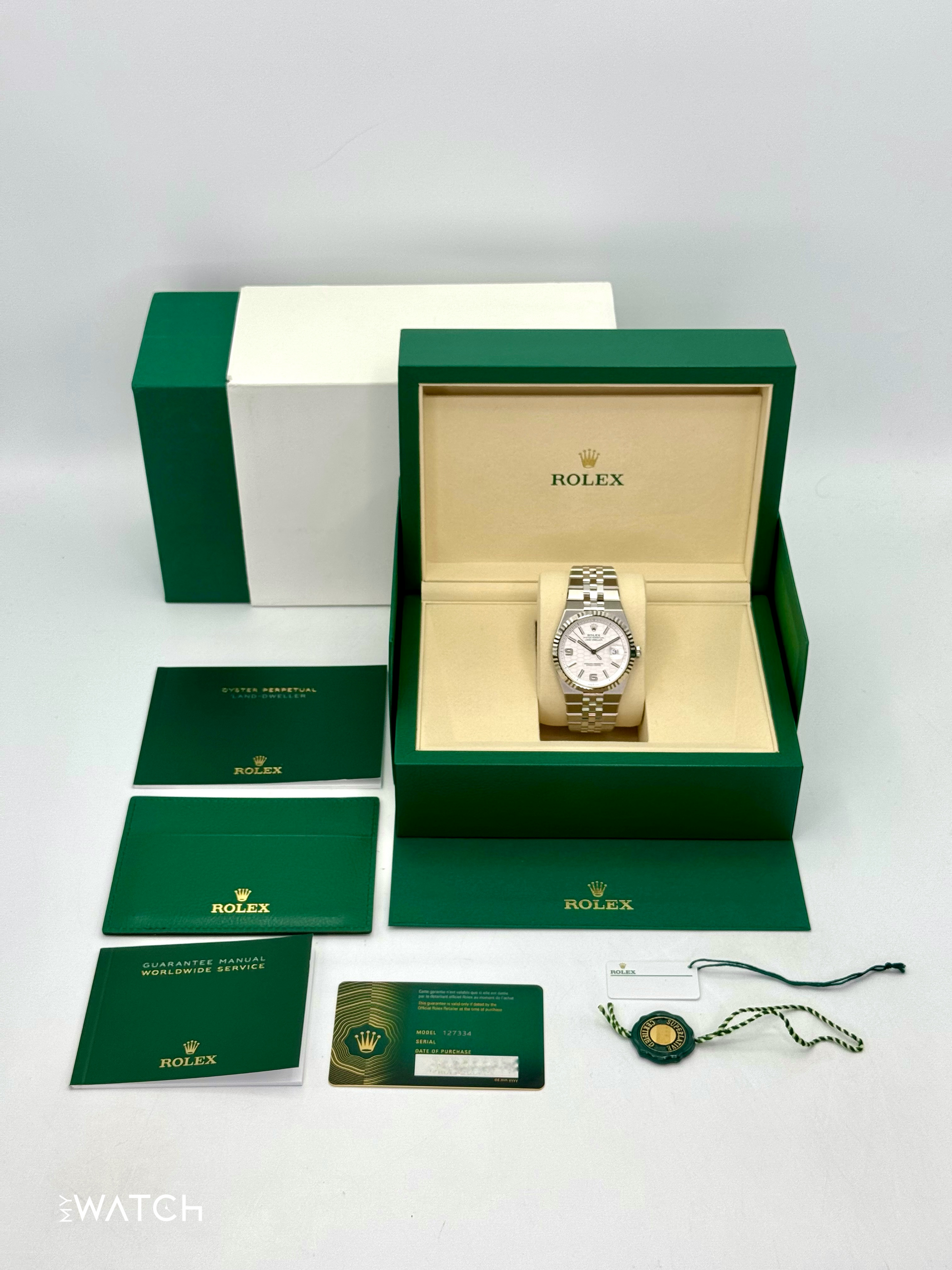 NEW 2025 Rolex Land-Dweller 40mm 127334 Stainless Steel Jubilee White Dial - MyWatchLLC