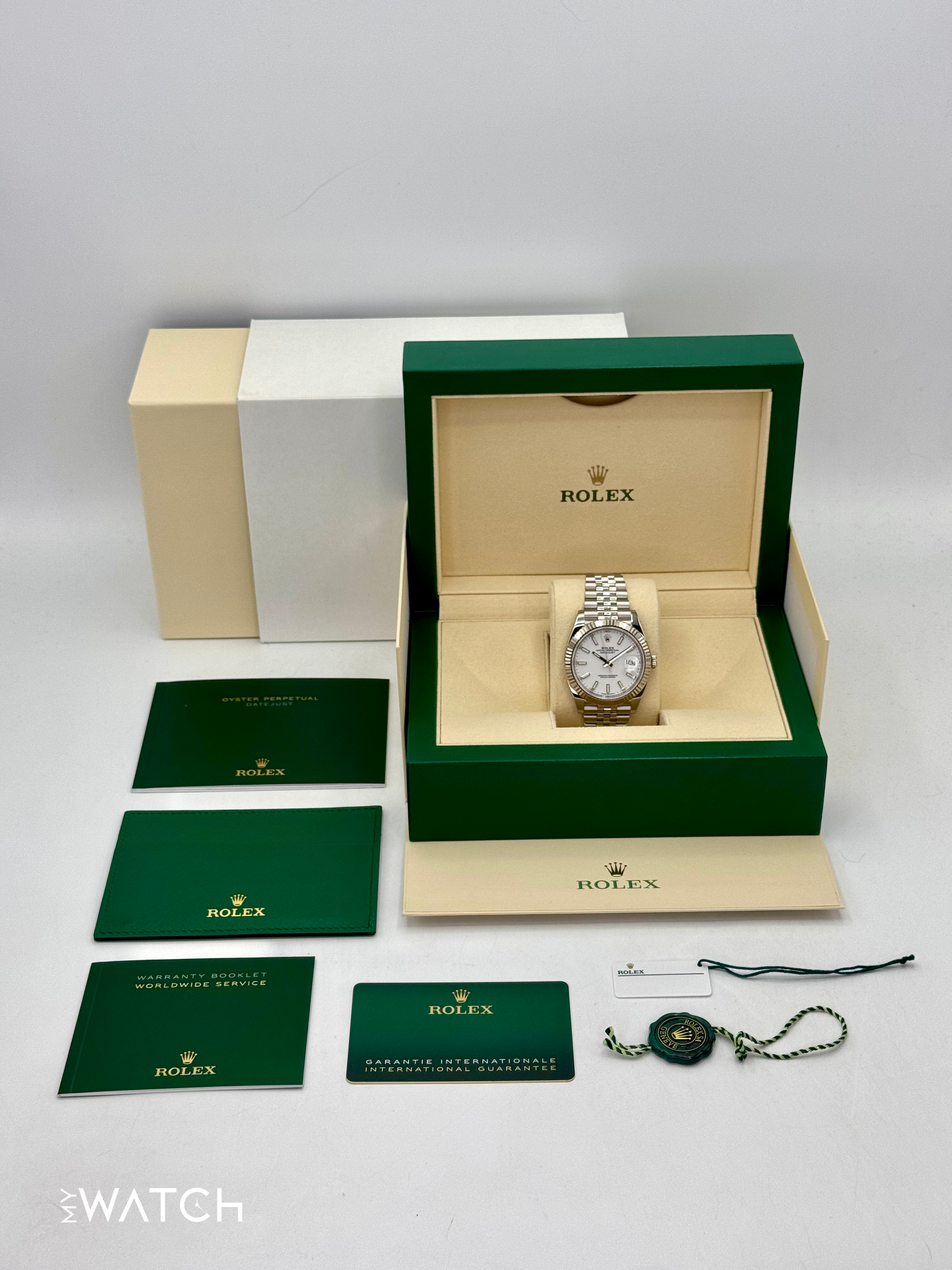 2021 Rolex Datejust 41mm 126334 Stainless Steel Jubilee White Dial - MyWatchLLC