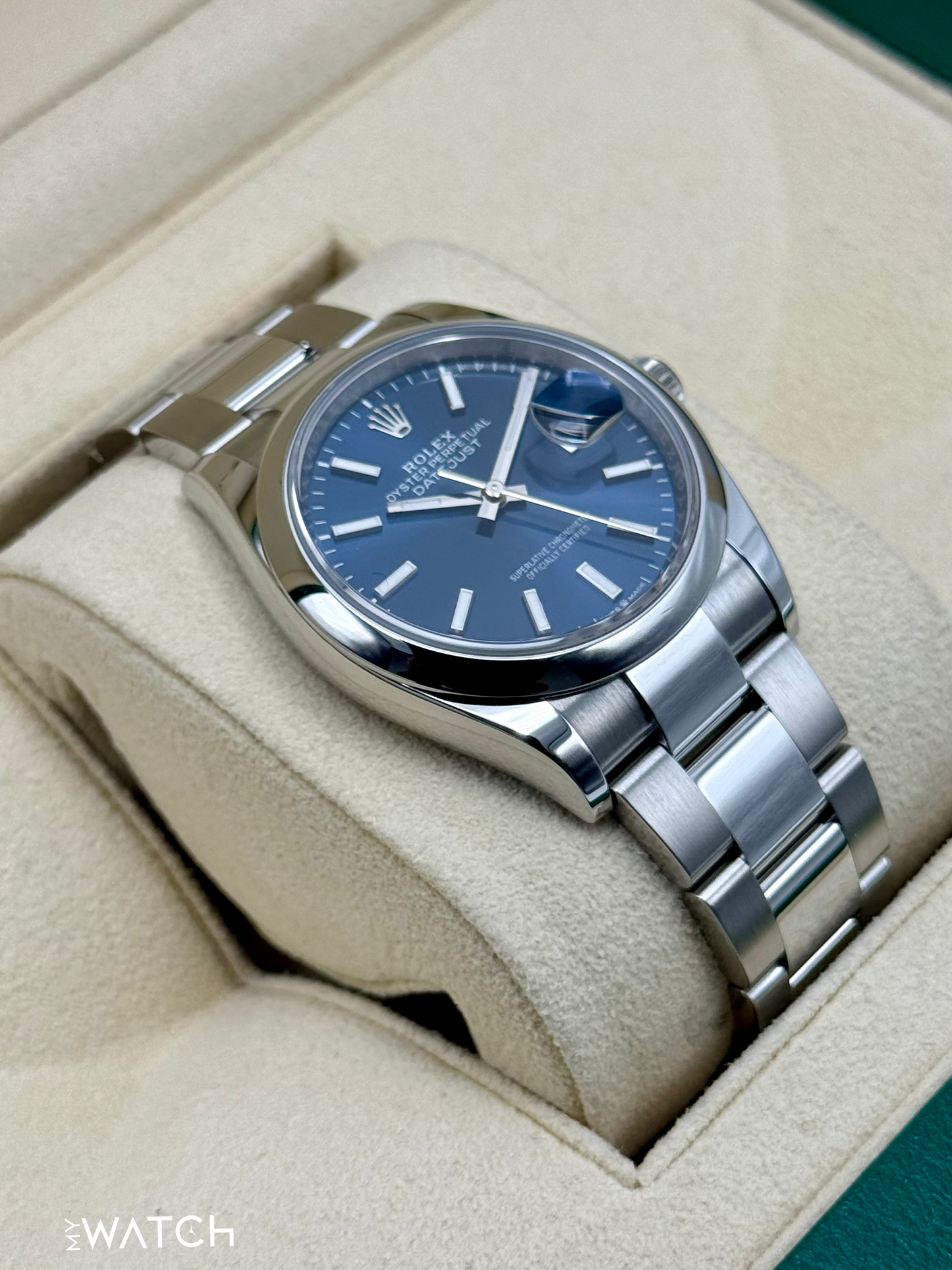 NEW 2025 Rolex Datejust 36mm 126200 Stainless Steel Oyster Blue Dial - MyWatchLLC