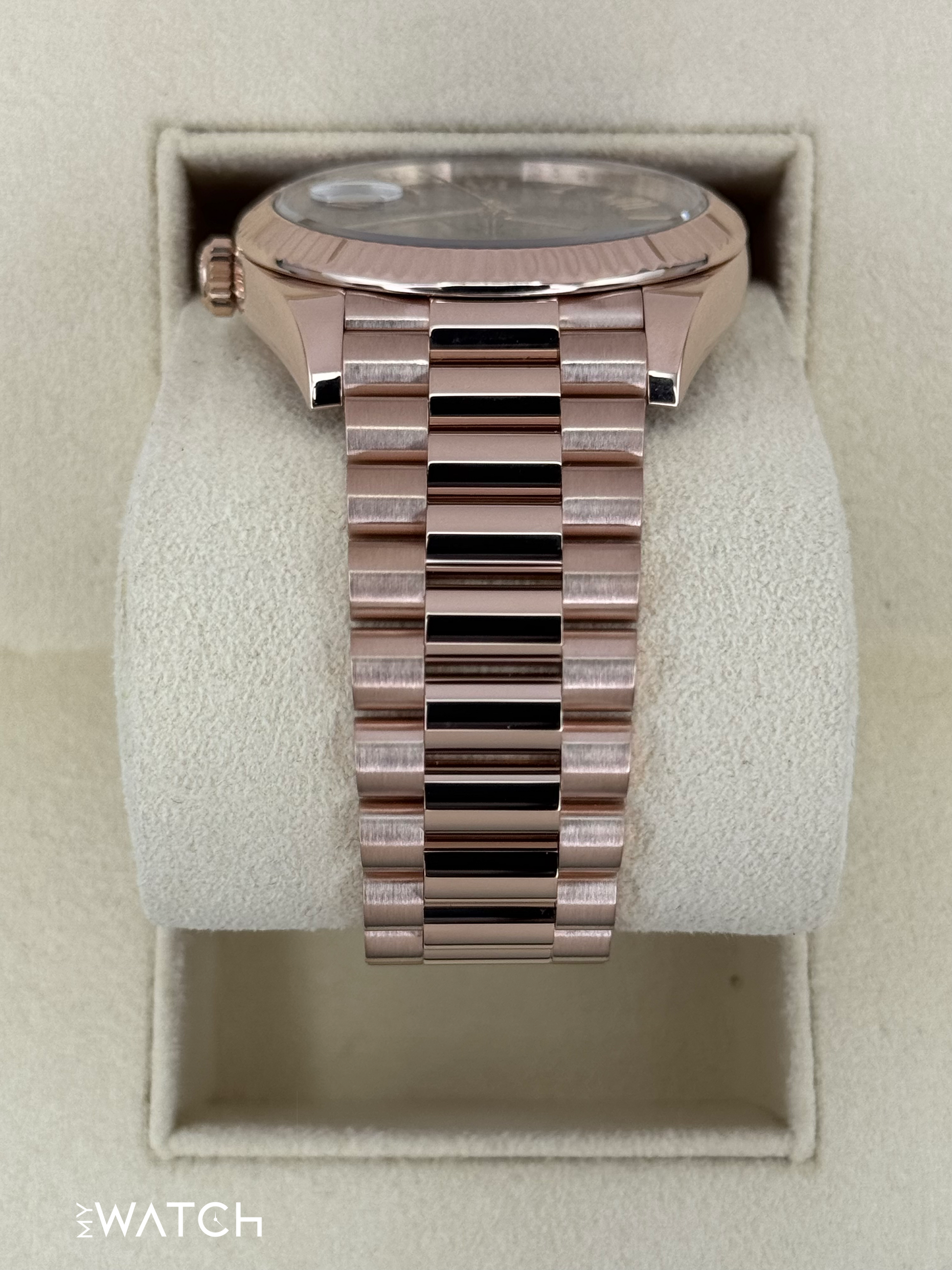 2023 Rolex Day-Date 40mm 228235 Presidential Rose Gold Chocolate Dial - MyWatchLLC
