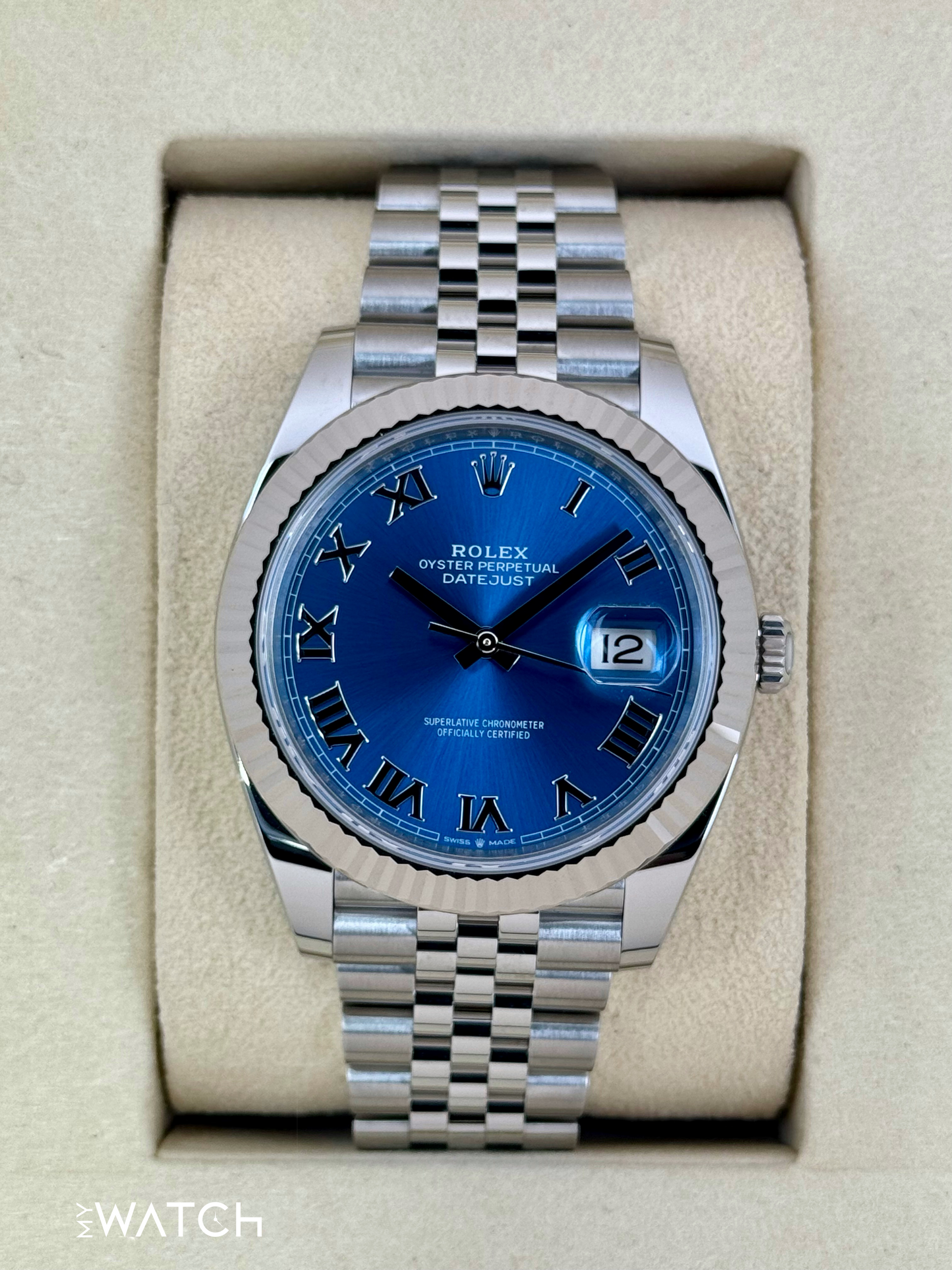 NEW 2025 Rolex Datejust 41mm 126334 Jubilee Blue Roman Numeral Dial - MyWatchLLC