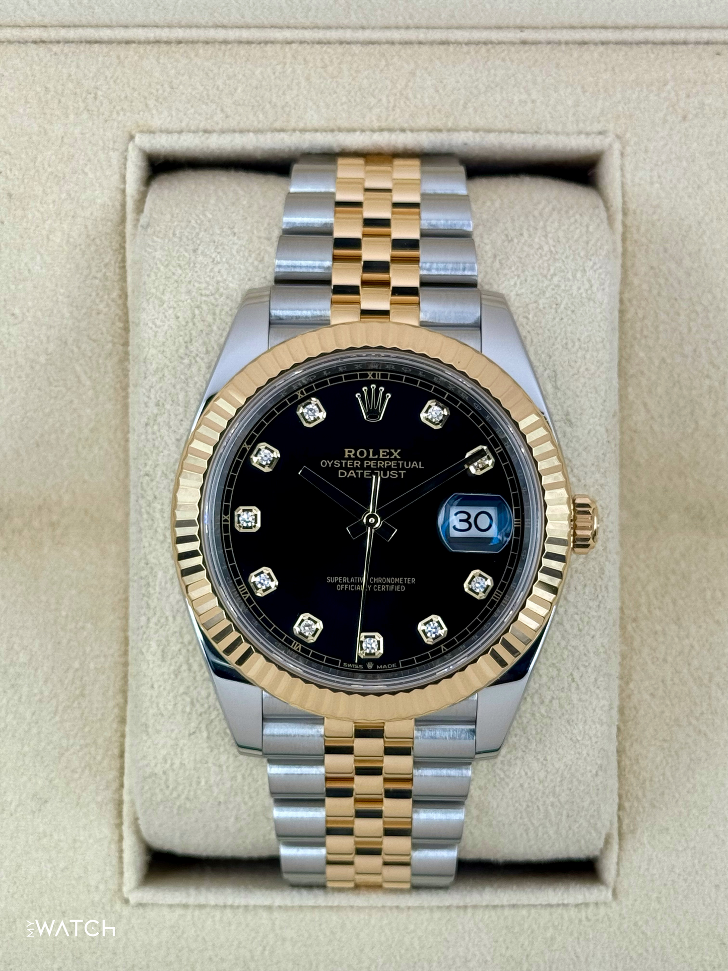 2024 Rolex Datejust 41mm 126333 Two-Tone Jubilee Black Diamond Dial - MyWatchLLC
