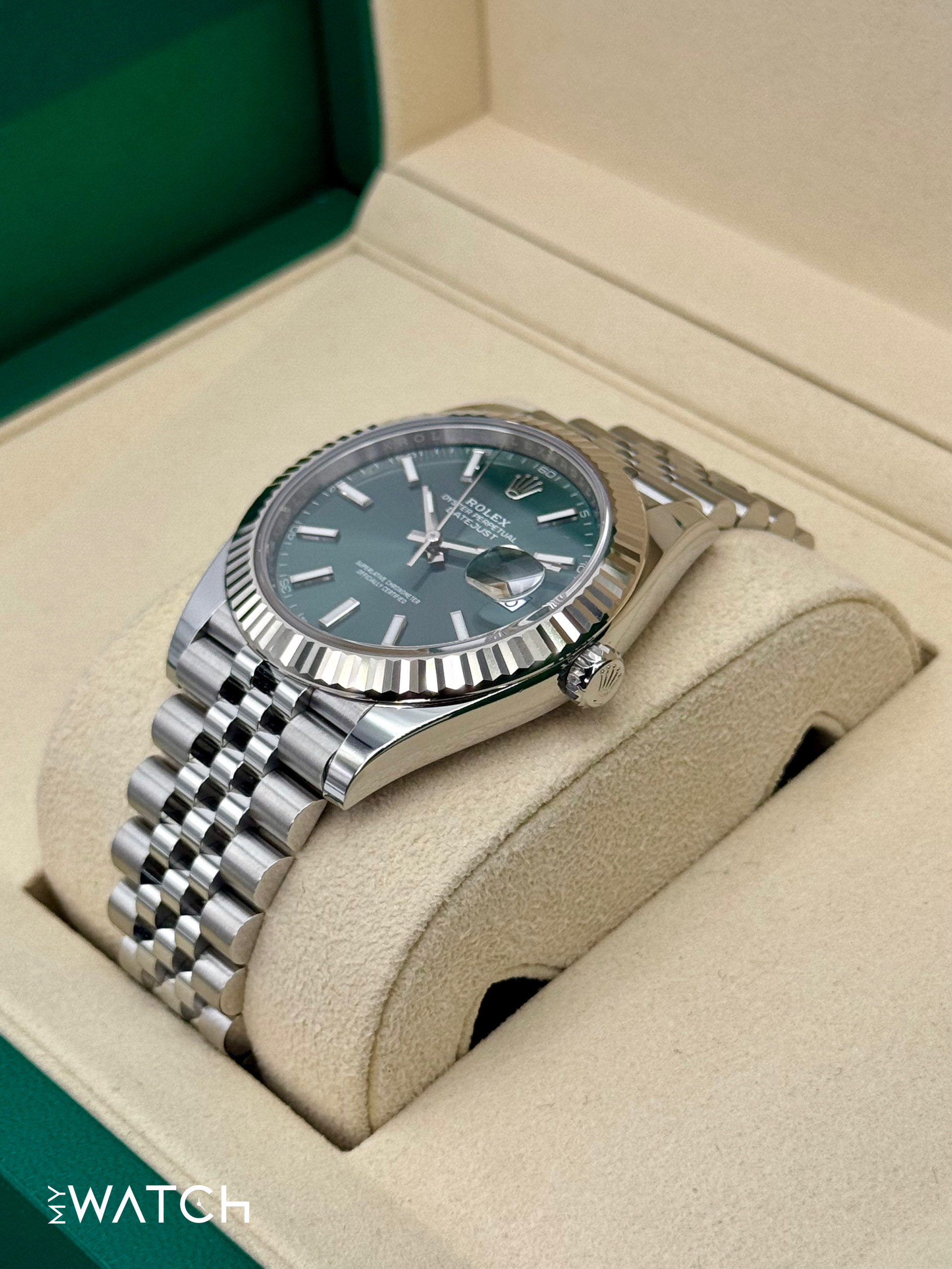 2025 Rolex Datejust 41mm 126334 Jubilee Green Dial - MyWatchLLC