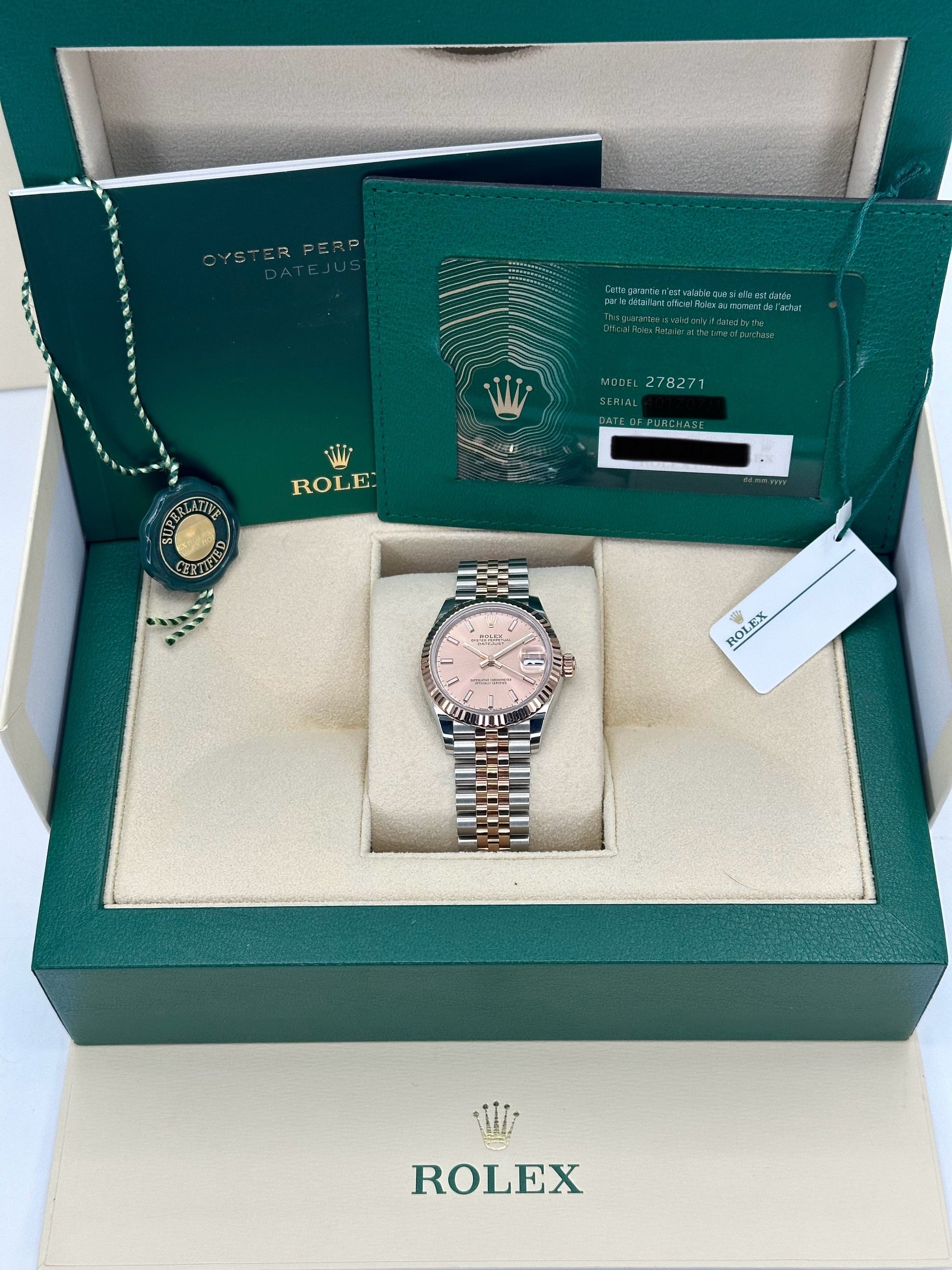 NEW 2023 Rolex Lady Datejust 31mm 278271 Two-Tone Jubilee Pink Dial - MyWatchLLC