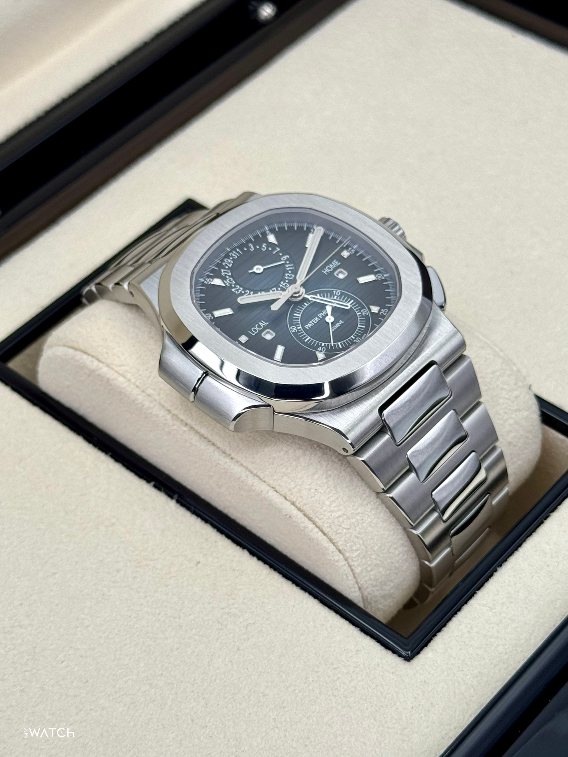 2023 Patek Philippe Nautilus Travel Time Chronograph 40.5mm 5990/1A-011 Black Dial - MyWatchLLC