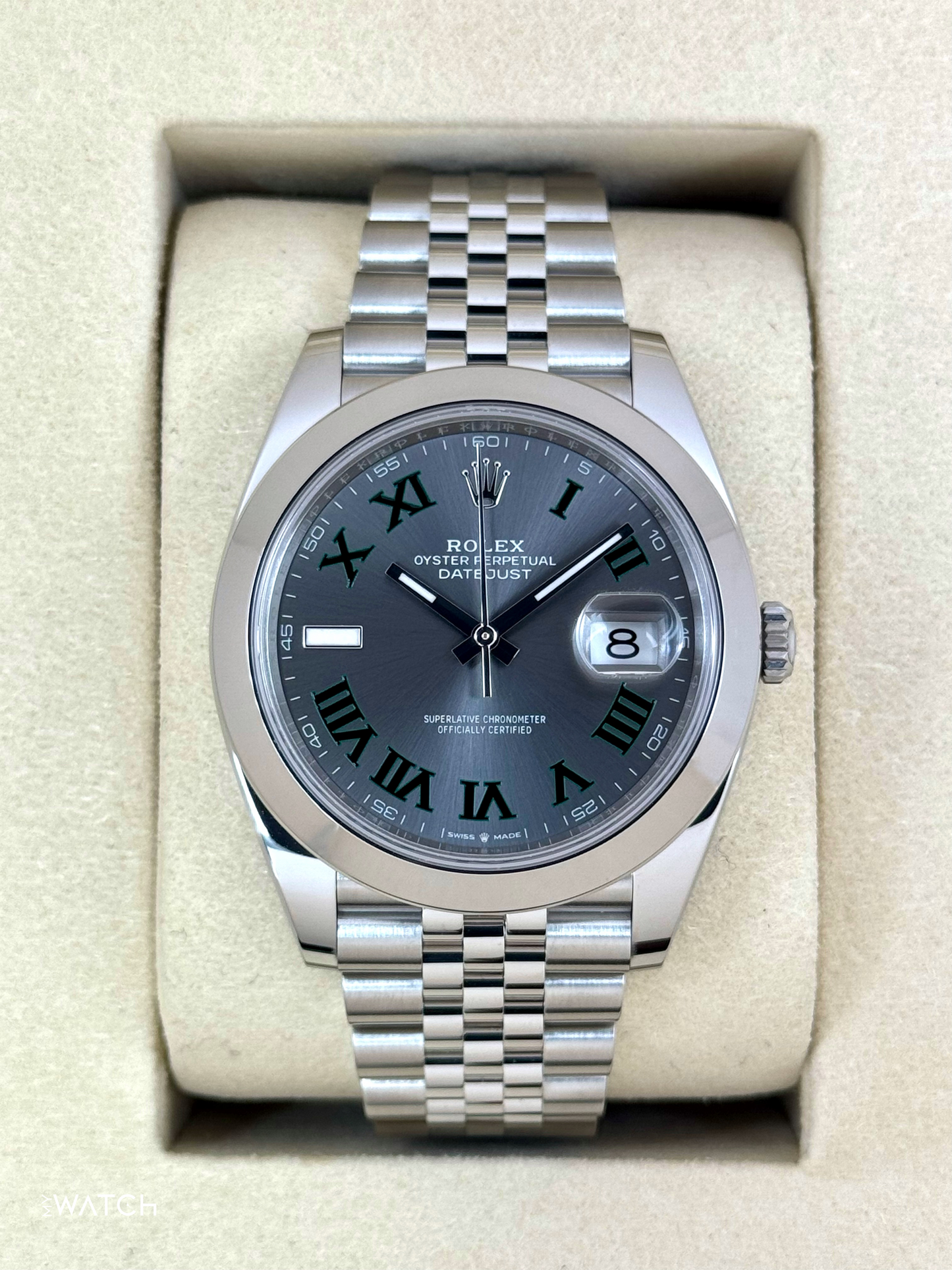 NEW 2025 Rolex Datejust 41mm 126300 Jubilee Wimbledon Dial - MyWatchLLC