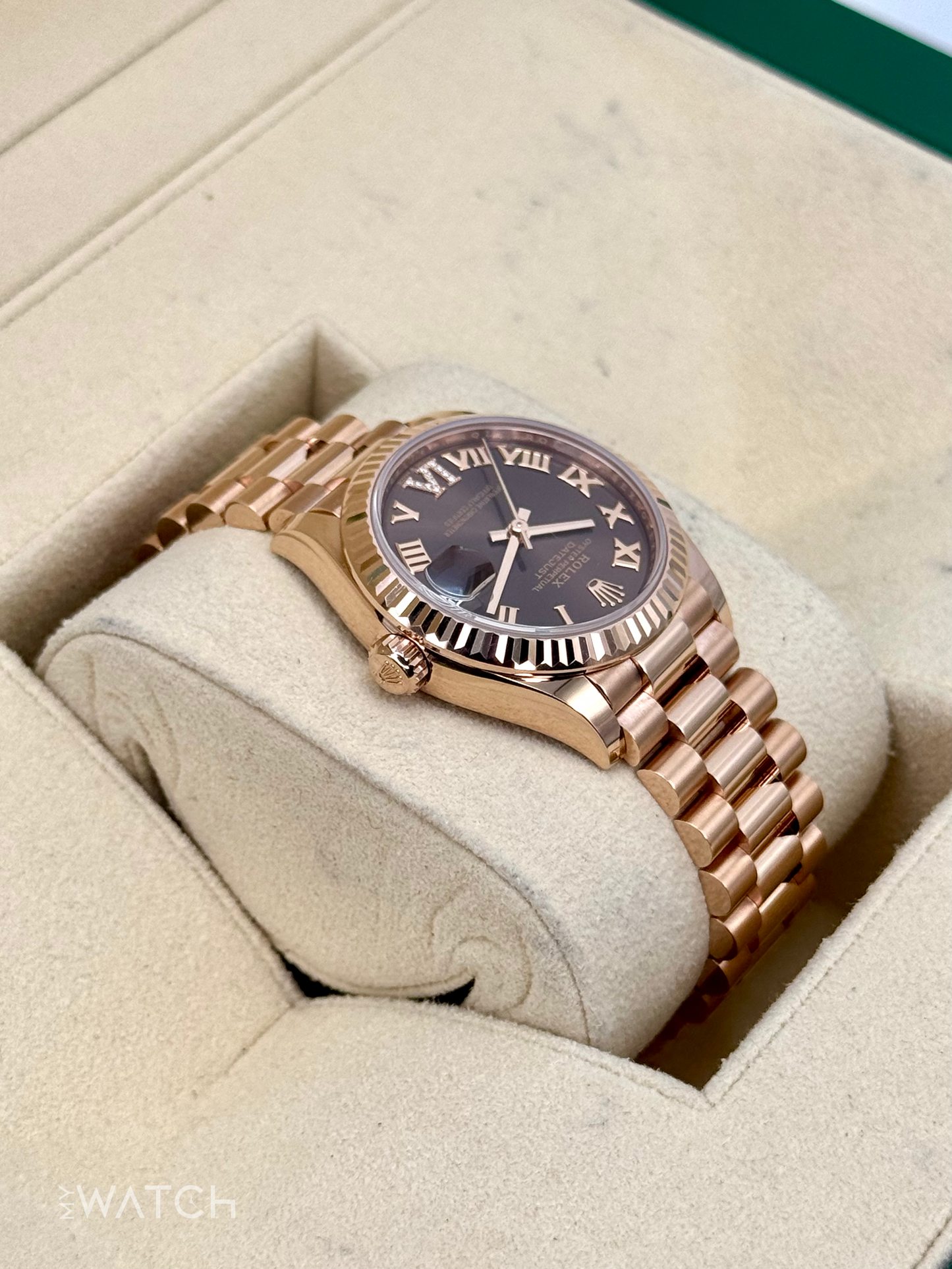 2022 Rolex Datejust 31mm 278275 Rose Gold Chocolate Diamond Dial - MyWatchLLC