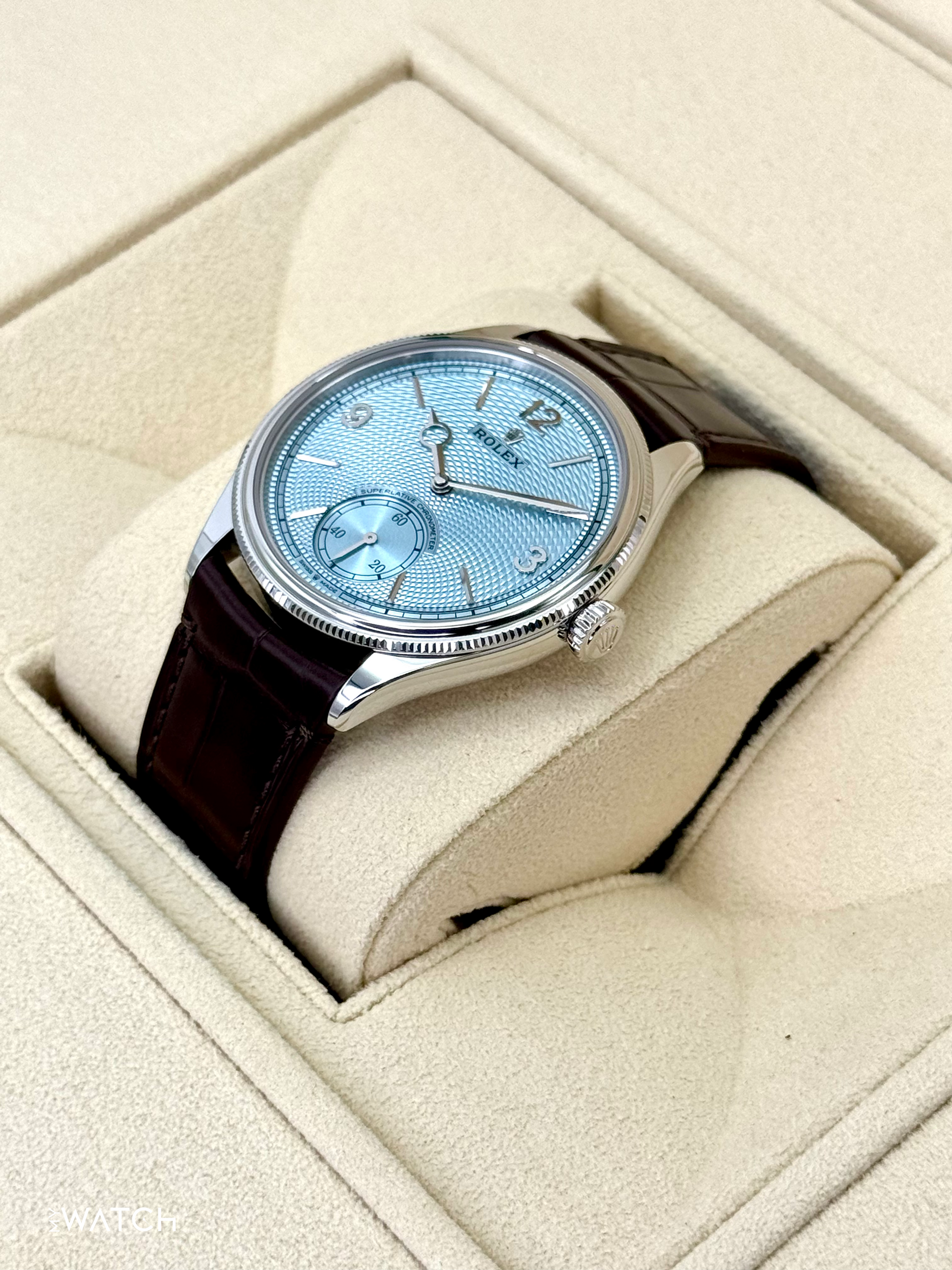 NEW 2025 Rolex 1908 39mm 52506 Platinum Ice Blue Dial - MyWatchLLC