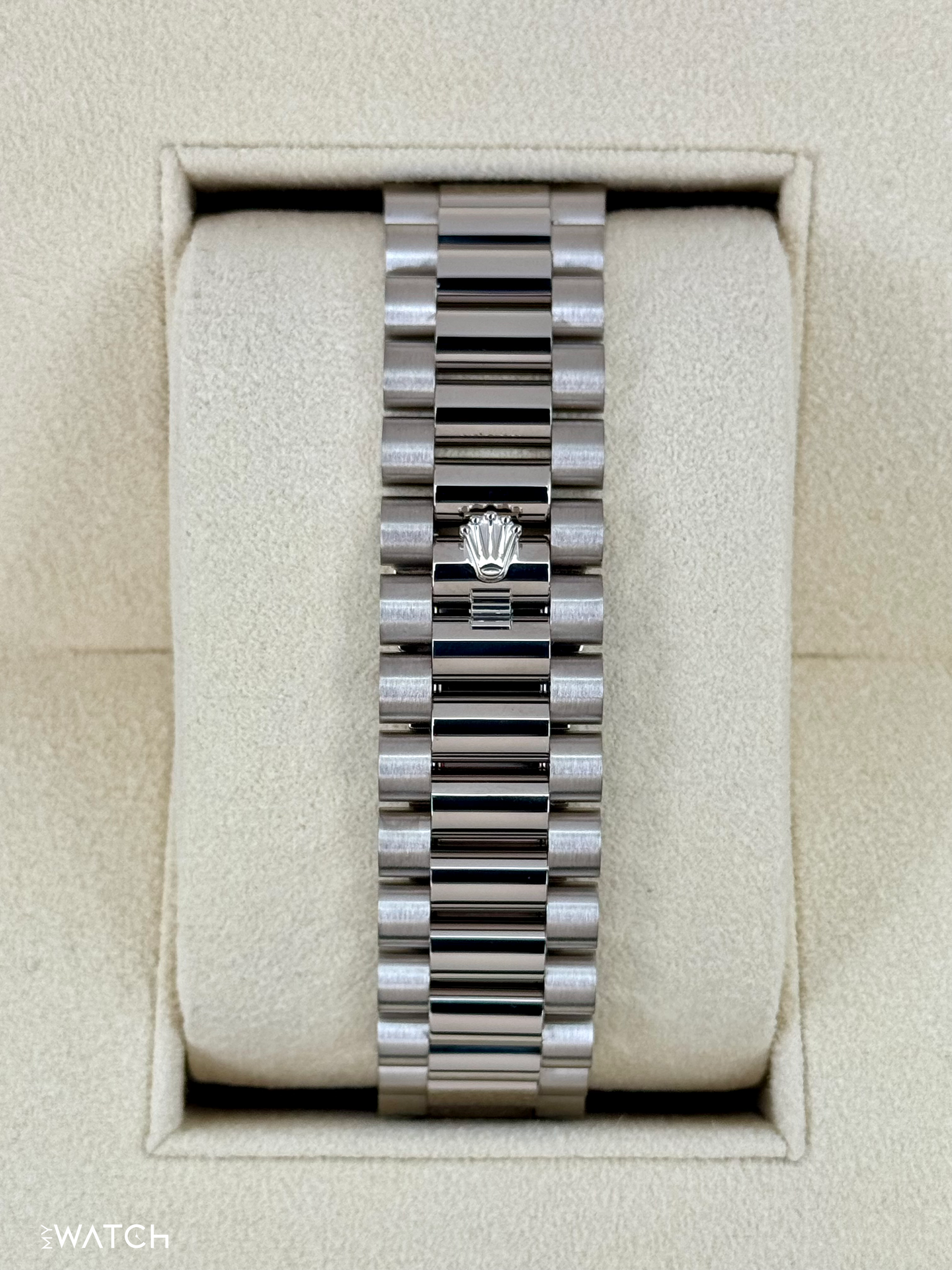 2022 Rolex Day-Date 40mm 228239 White Gold Olive Dial - MyWatchLLC