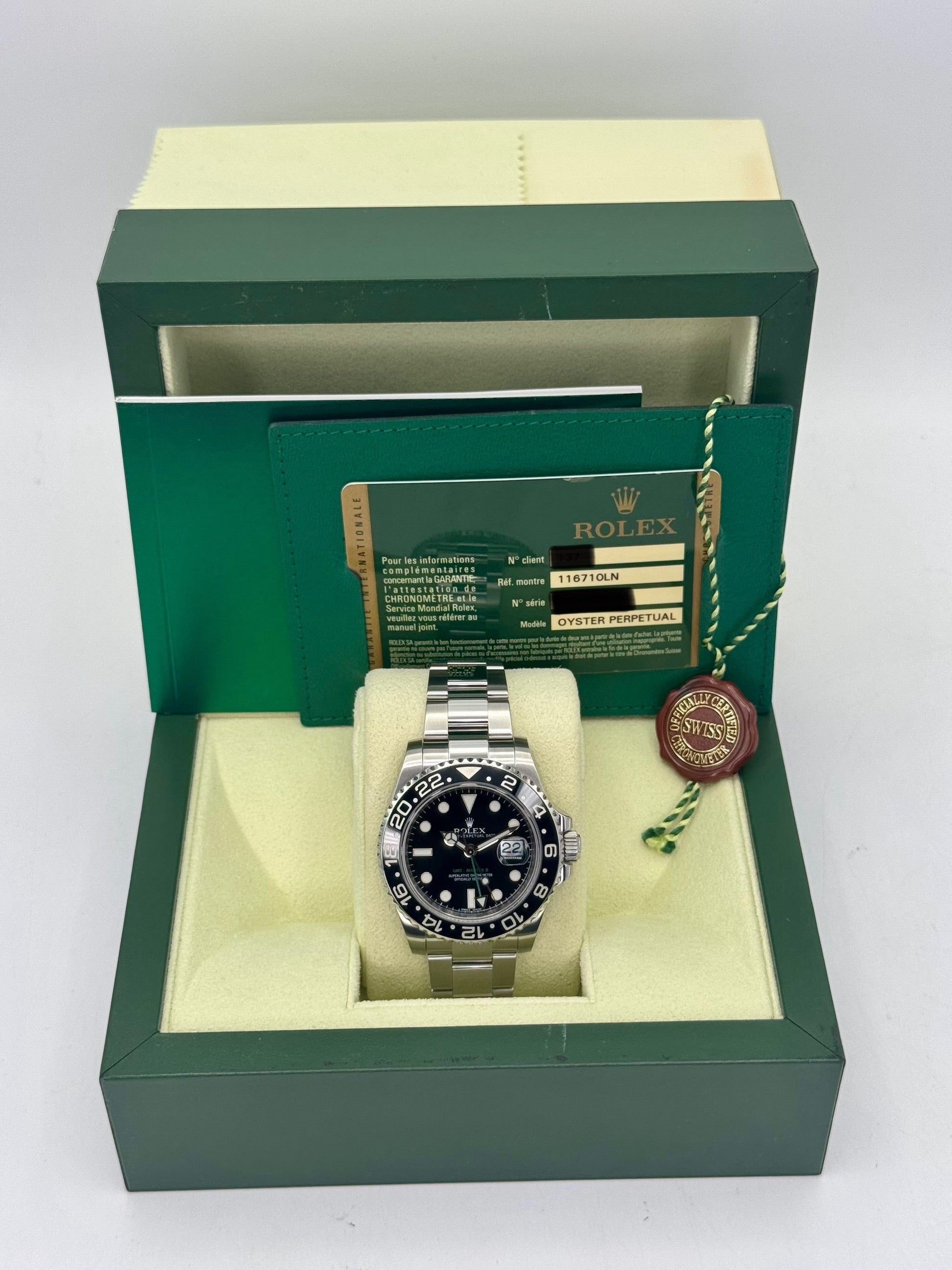2012 Rolex GMT-Master II 40mm 116710LN Stainless Steel Black Dial - MyWatchLLC