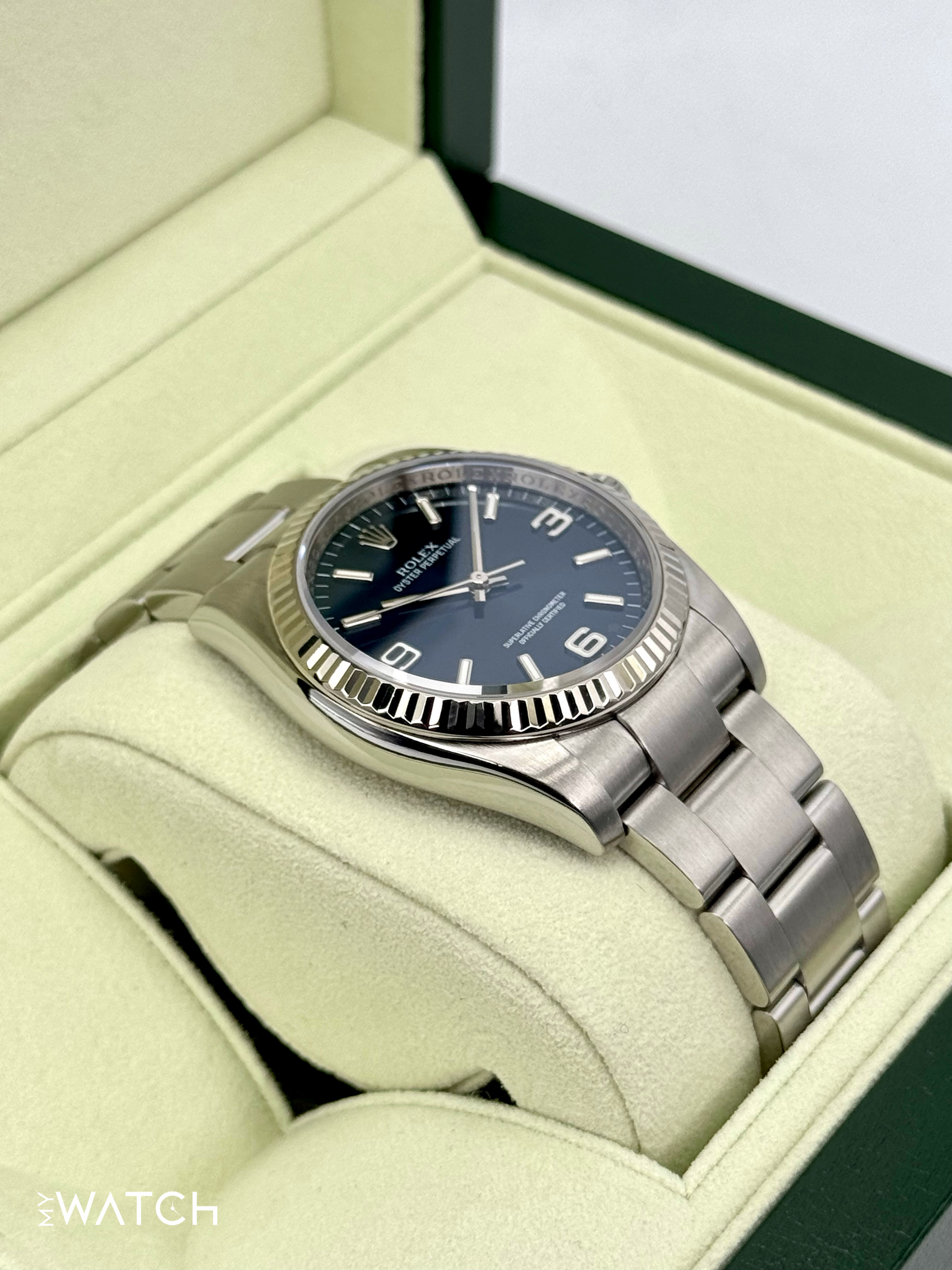2008 Rolex Oyster Perpetual 36mm 116034 Blue Dial - MyWatchLLC