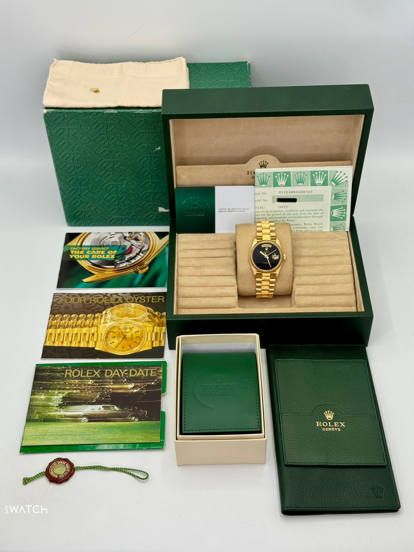 1998 Rolex Day-Date 36mm 18248 Presidential Black Onyx Dial (FRESH ROLEX SERVICE)