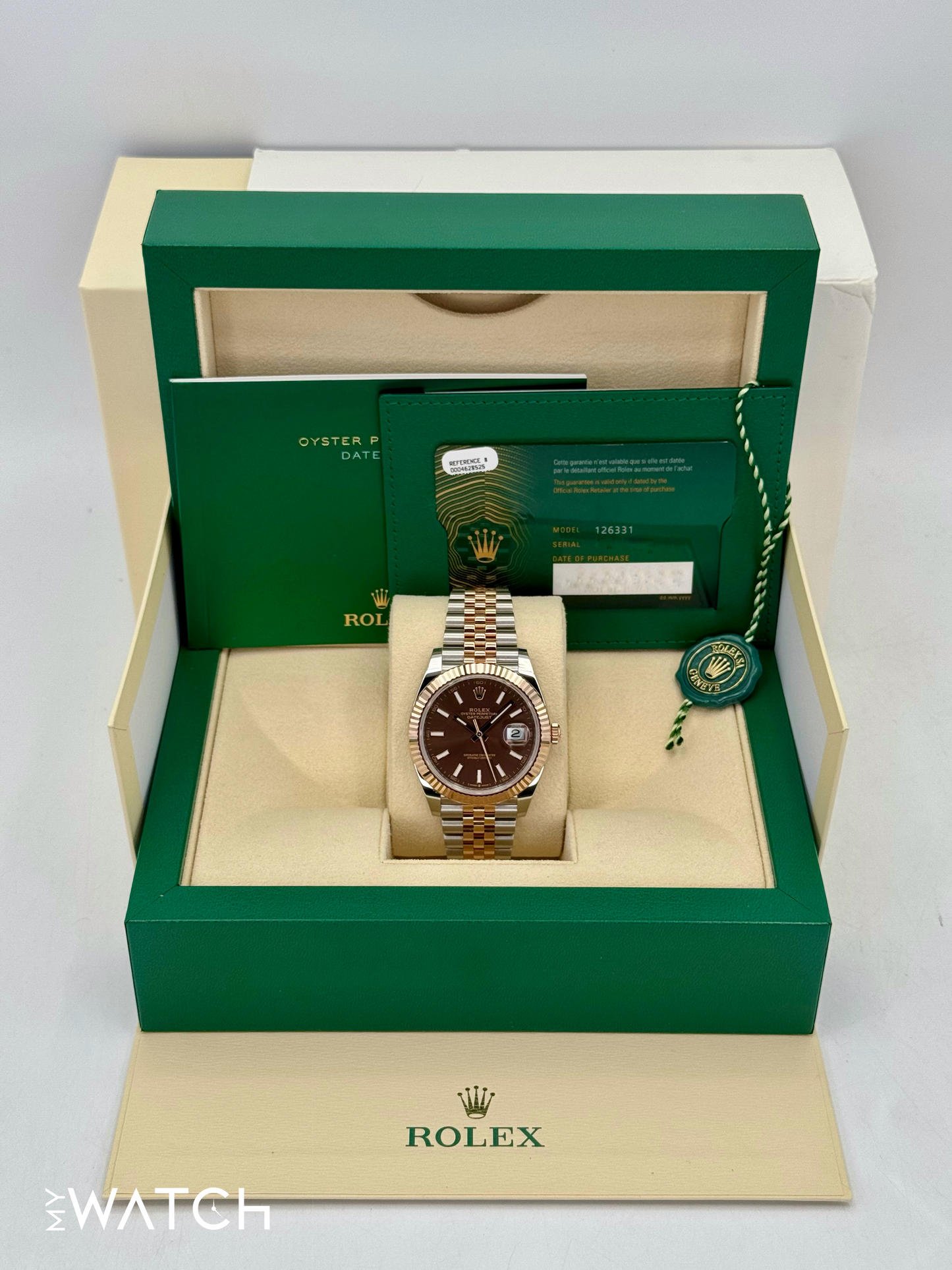 NEW 2024 Rolex Datejust 41mm 126331 Two-Tone Rose Gold Chocolate Dial - MyWatchLLC