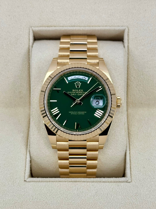 2023 Rolex Day-Date 40mm 228238 Arabic Calendar Green Dial - MyWatchLLC