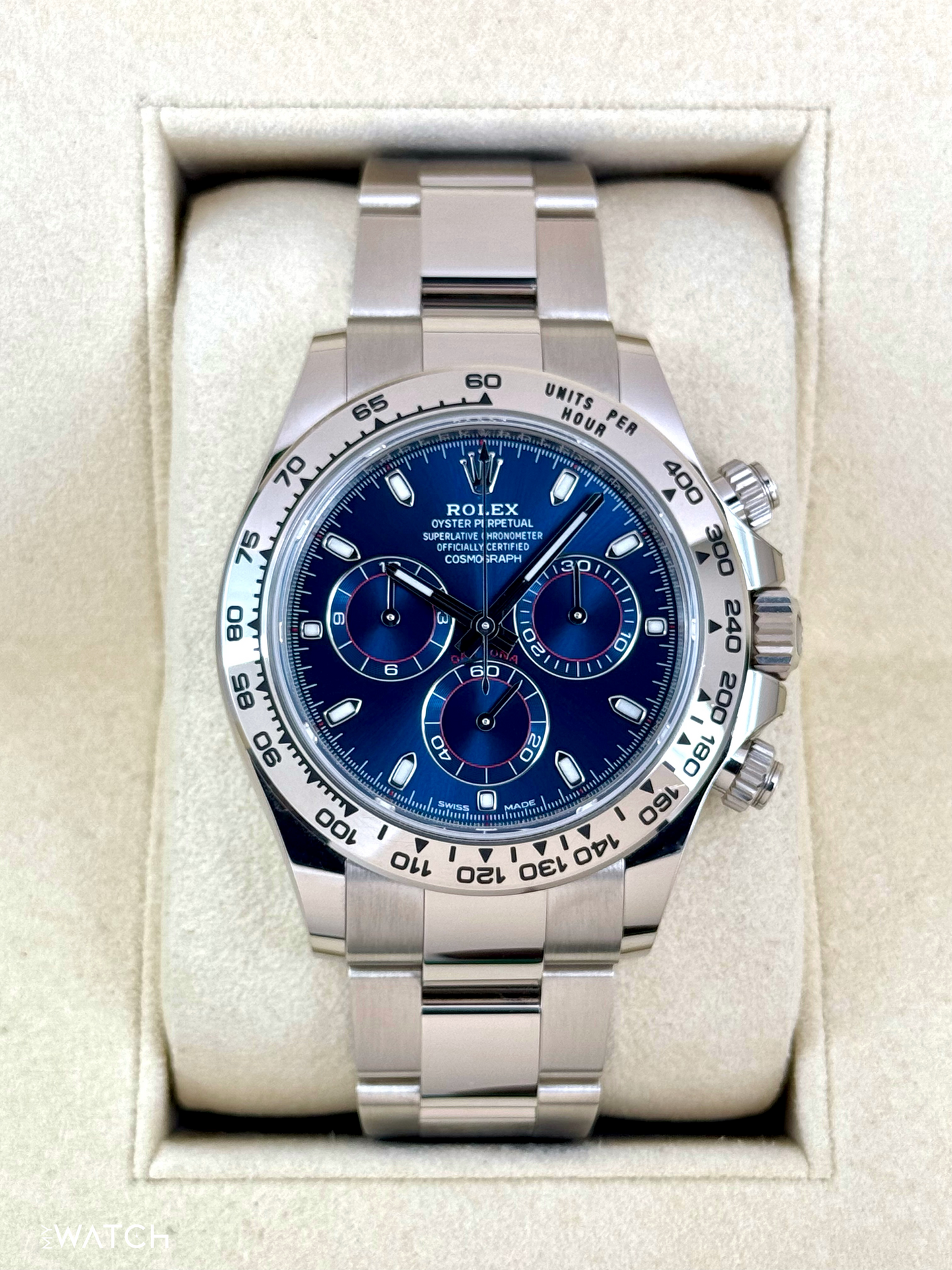 2021 Rolex Daytona 40mm 116509 White Gold Blue Dial - MyWatchLLC