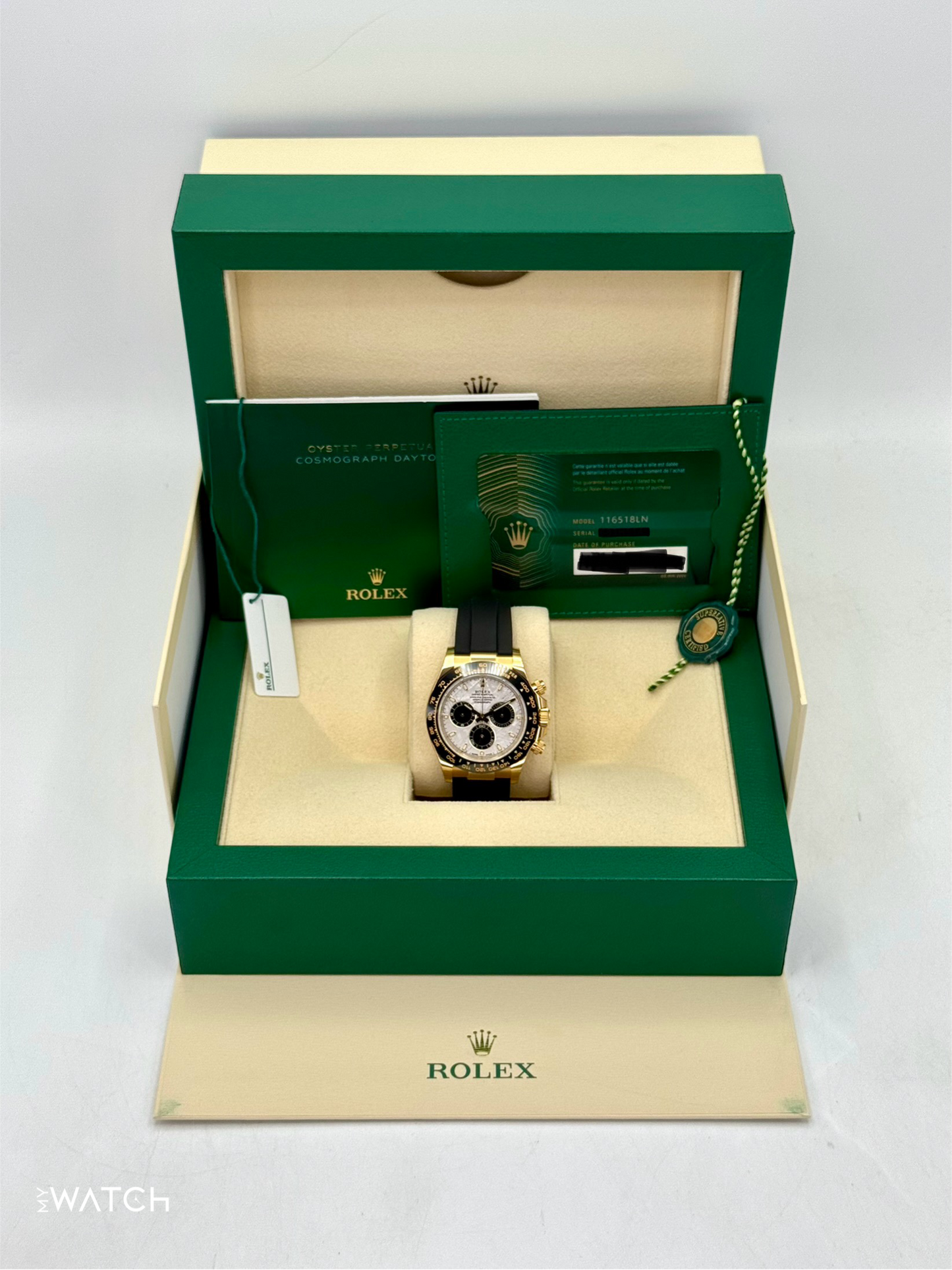 2022 Rolex Daytona 40mm 126518LN Yellow Gold Oysterflex Meteorite Dial (STICKERED) - MyWatchLLC