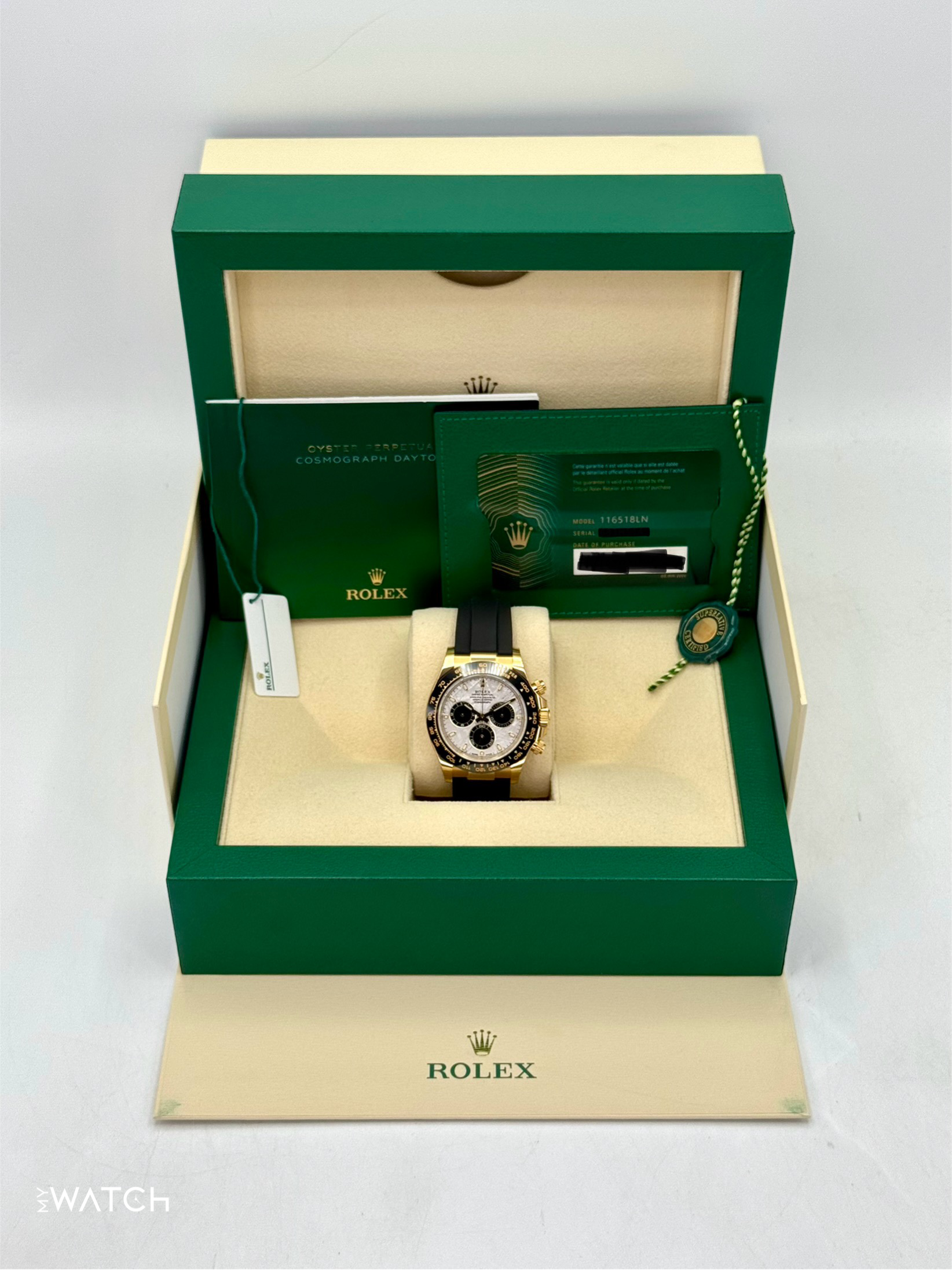 2022 Rolex Daytona 40mm 126518LN Yellow Gold Oysterflex Meteorite Dial (STICKERED) - MyWatchLLC