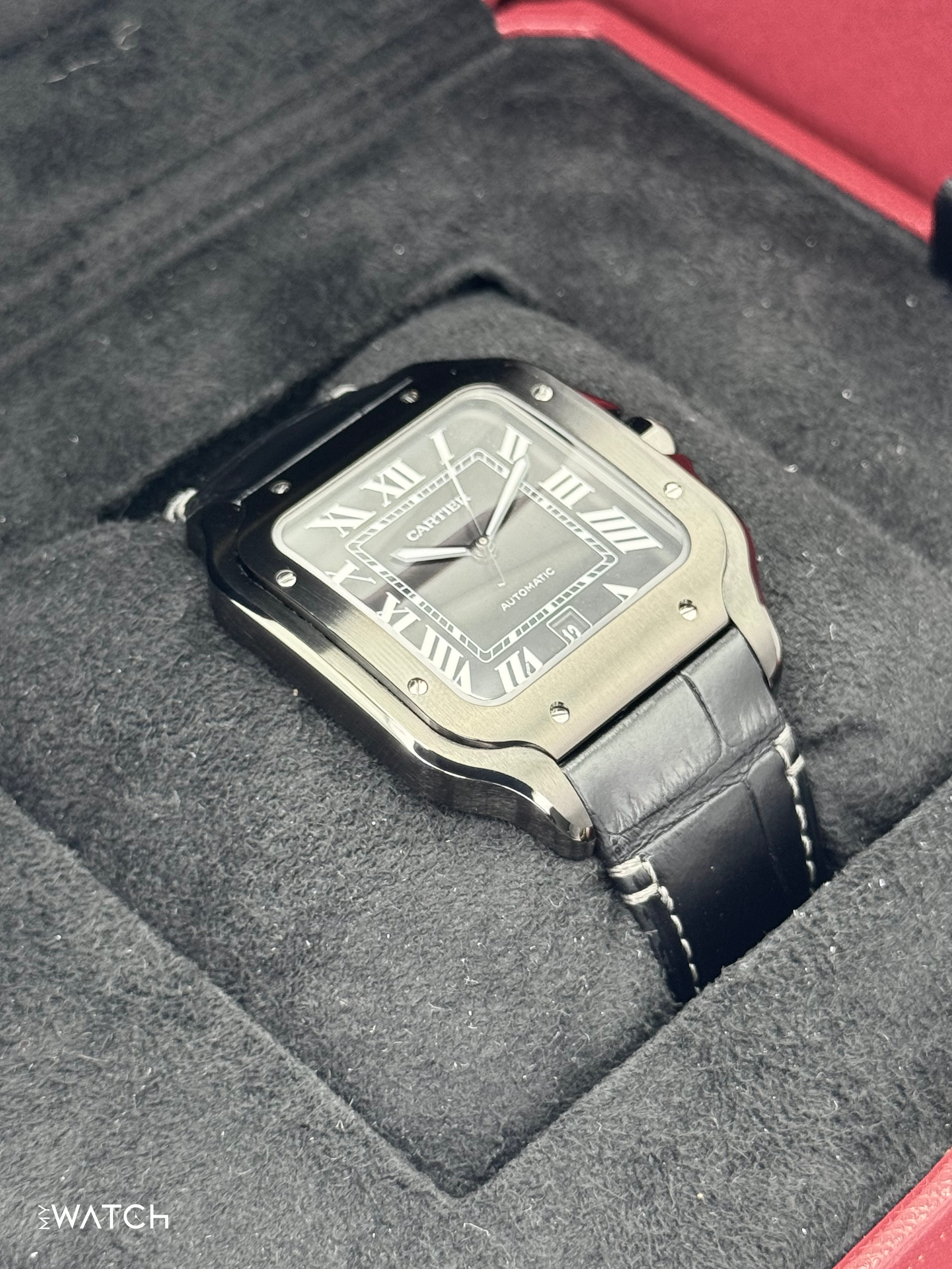 2024 Cartier Santos De Cartier 39.8mm WSSA0039 Black Steel Black Dial - MyWatchLLC