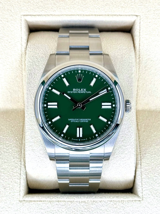 NEW 2025 Rolex Oyster Perpetual 41mm 124300 Green Dial - MyWatchLLC