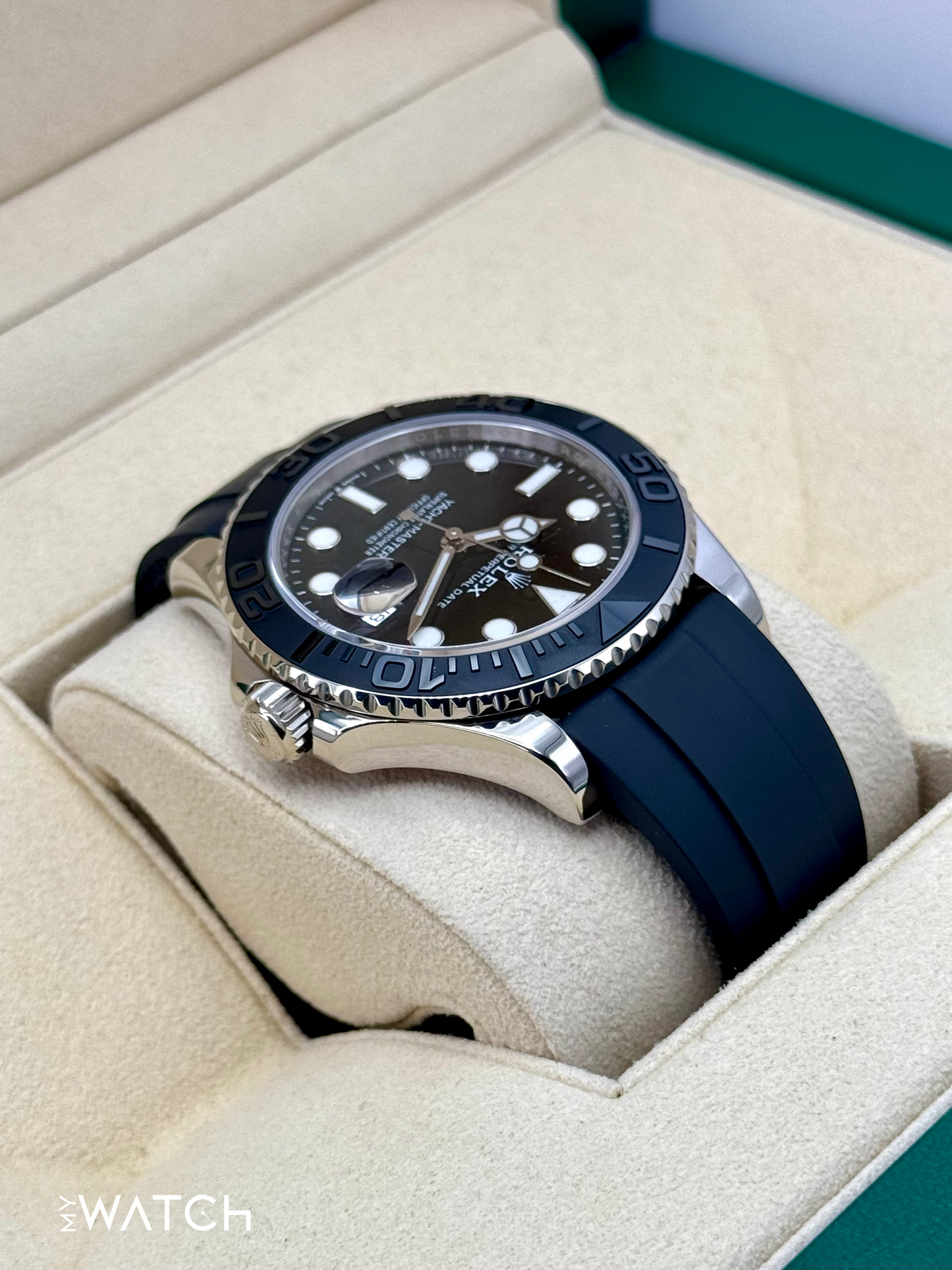 2020 Rolex Yacht-Master 42mm 226659 White Gold Oysterflex Black Dial - MyWatchLLC