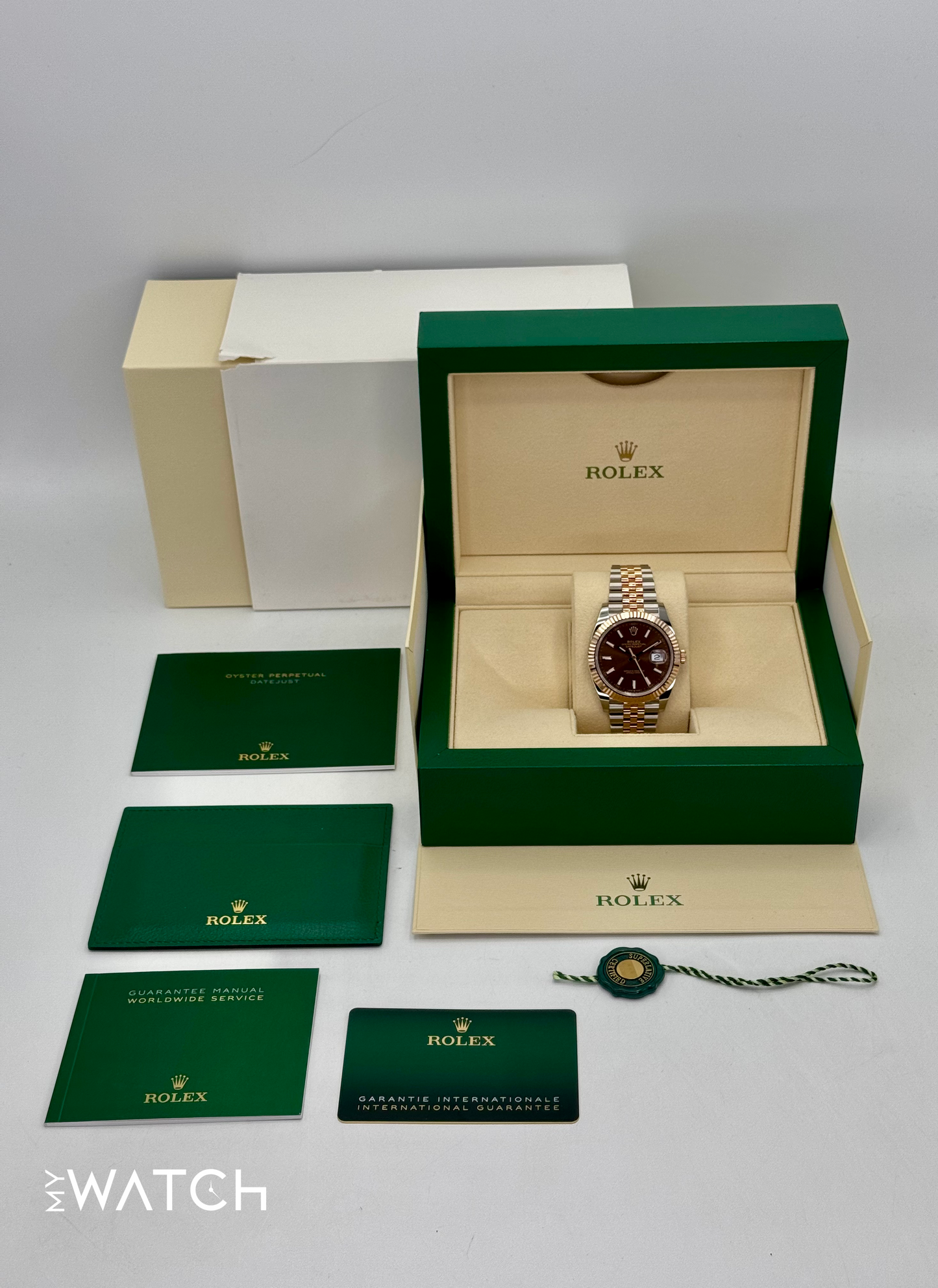NEW 2024 Rolex Datejust 41mm 126331 Two-Tone Rose Gold Chocolate Dial - MyWatchLLC