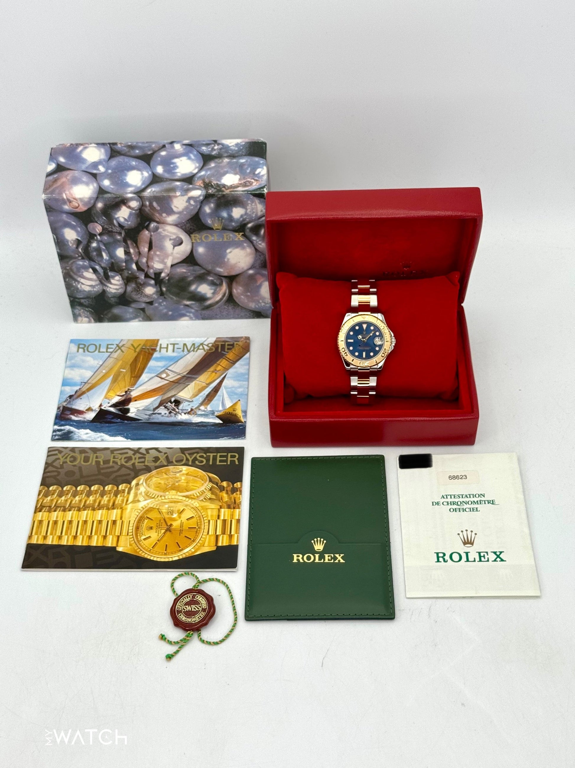 1999 Rolex Yacht-Master 35mm 68623 Two-Tone Blue Dial - MyWatchLLC