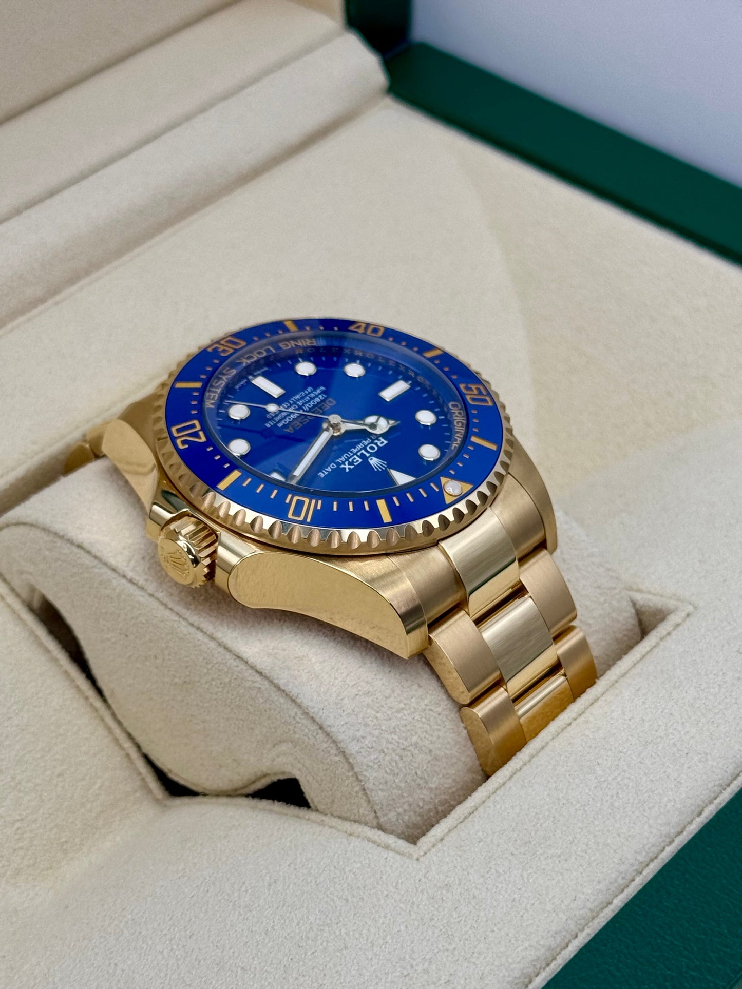 New 2024 Rolex Deepsea 44mm 136668LB 18K Yellow Gold Blue Dial - MyWatchLLC