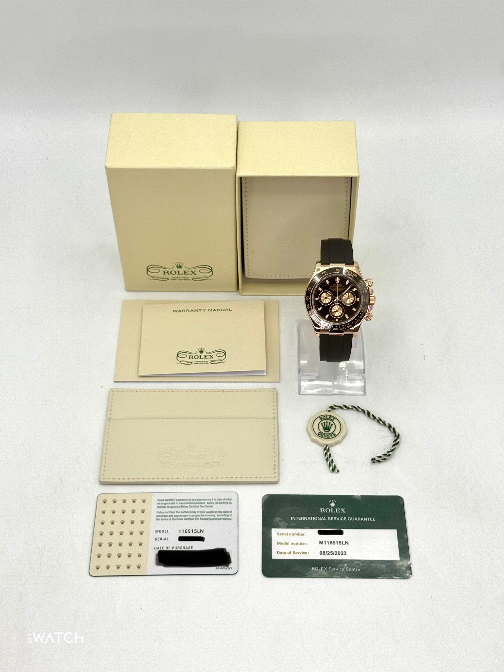 2024 CPO Rolex Daytona 40mm 116515LN Rose Gold Oysterflex Black Dial - MyWatchLLC