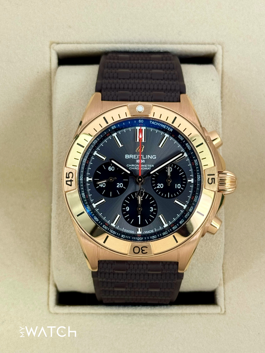 2023 Breitling Chronomat B01 42mm RB0134 Red Gold Grey Dial - MyWatchLLC
