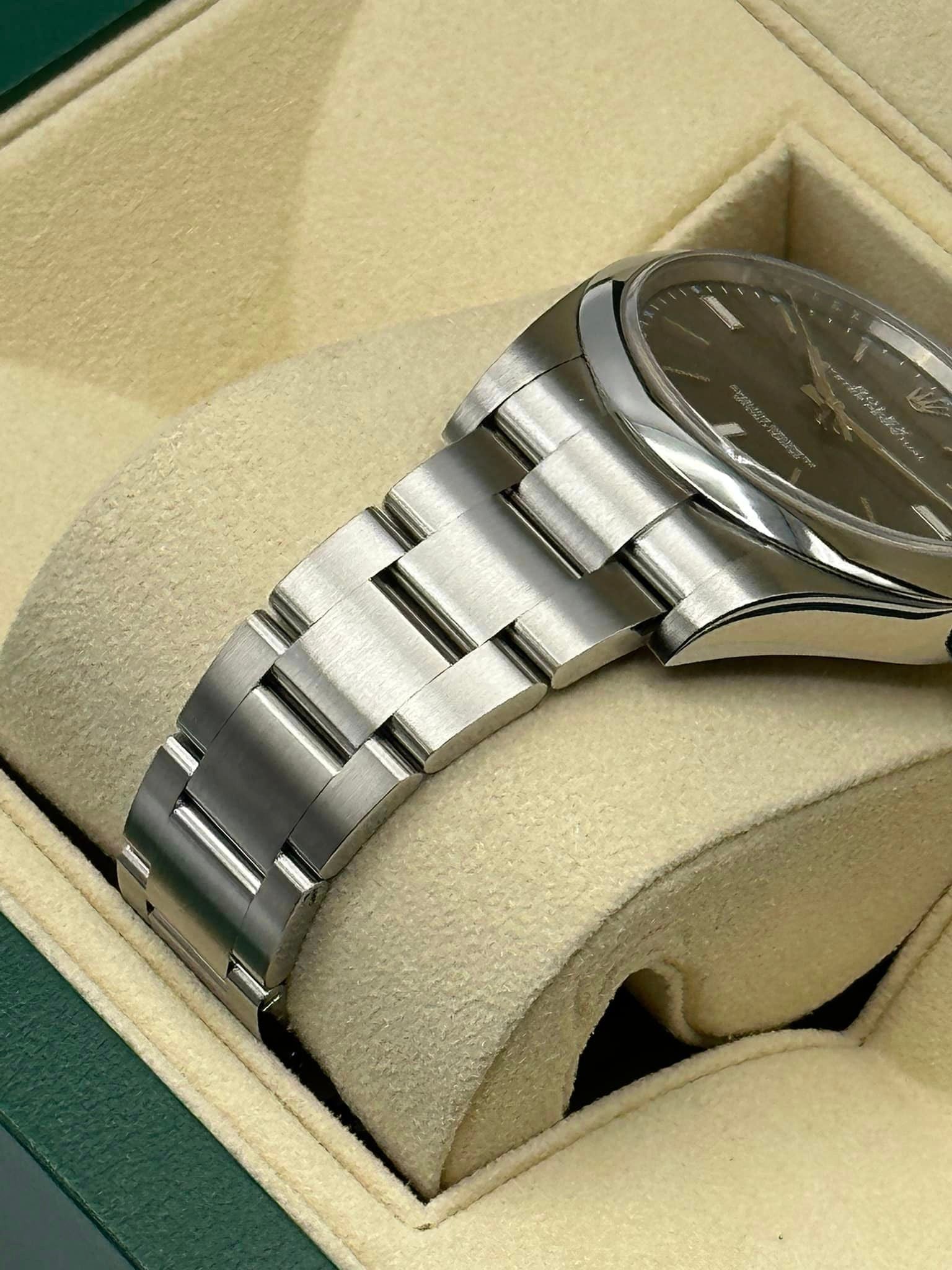 2017 Oyster Perpetual 39mm 114300 Stainless Steel Grey Stick Dial - MyWatchLLC