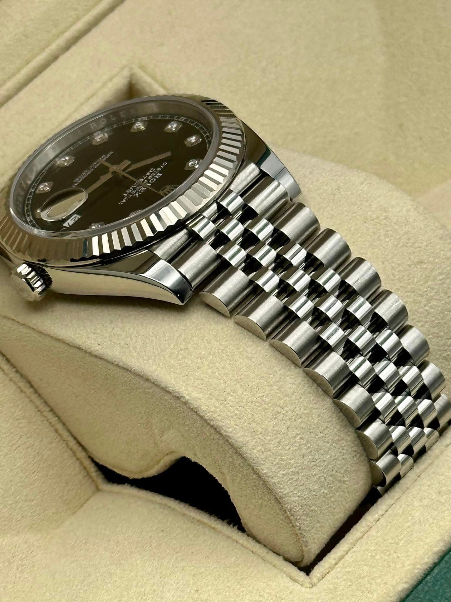 2019 Rolex Datejust 41mm 126334 Stainless Steel Black Diamond Dial Jubilee - MyWatchLLC