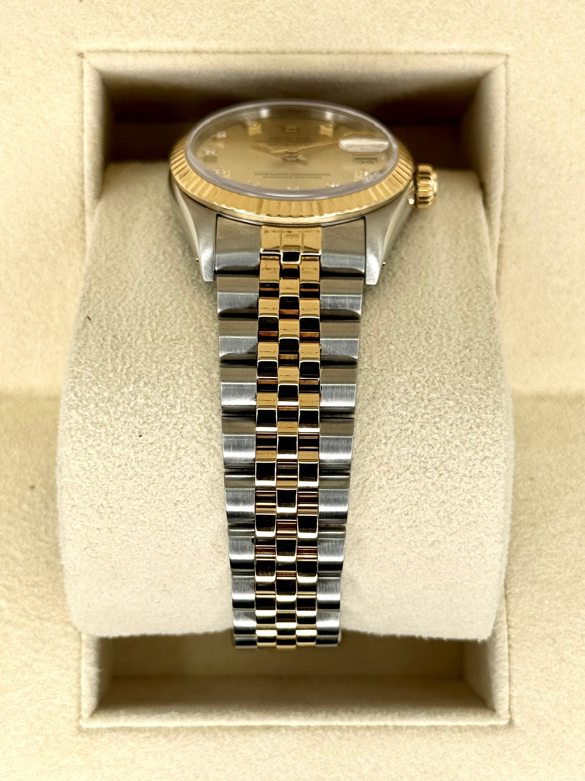 1991 Rolex Datejust 31mm 68273 Two-Tone Jubilee Champagne Diamond DIal - MyWatchLLC