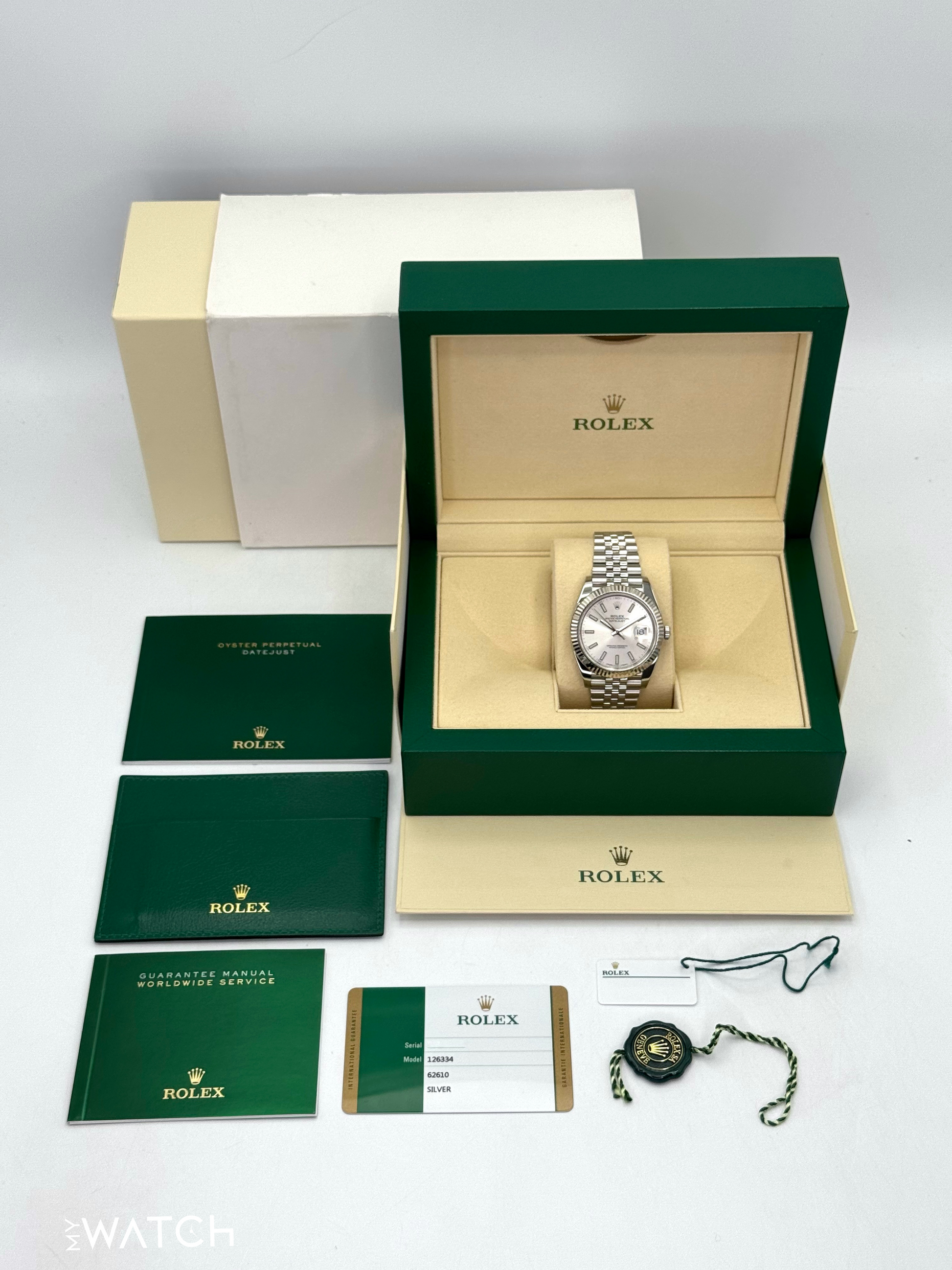2017 Rolex Datejust 41mm 126334 Stainless Steel Jubilee Silver Dial - MyWatchLLC