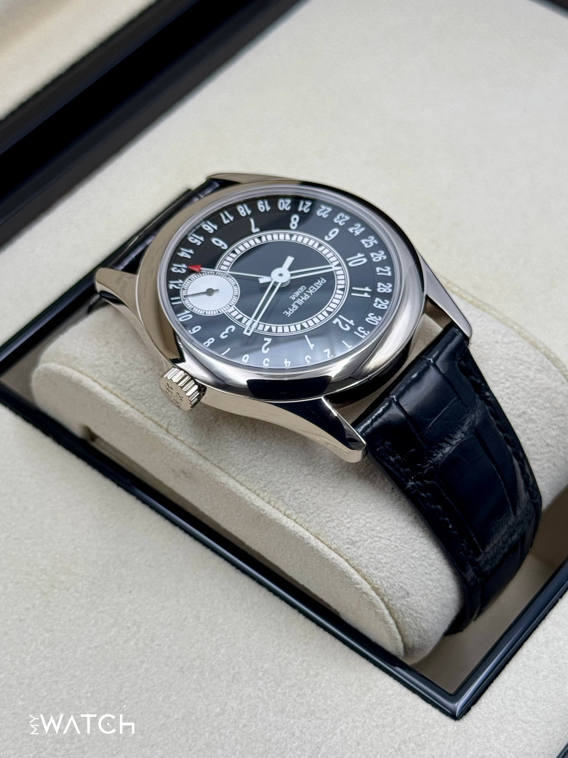 2019 Patek Philippe Calatrava 6006G White Gold Black Dial - MyWatchLLC