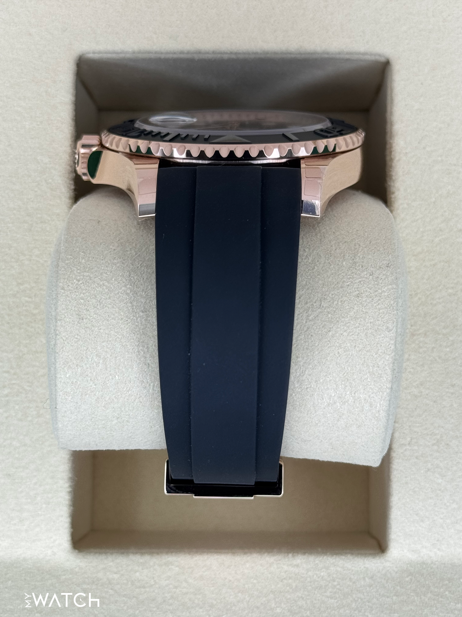 New 2025 Rolex Yacht-Master 40mm 126655 Rose Gold Oysterflex Black Dial - MyWatchLLC