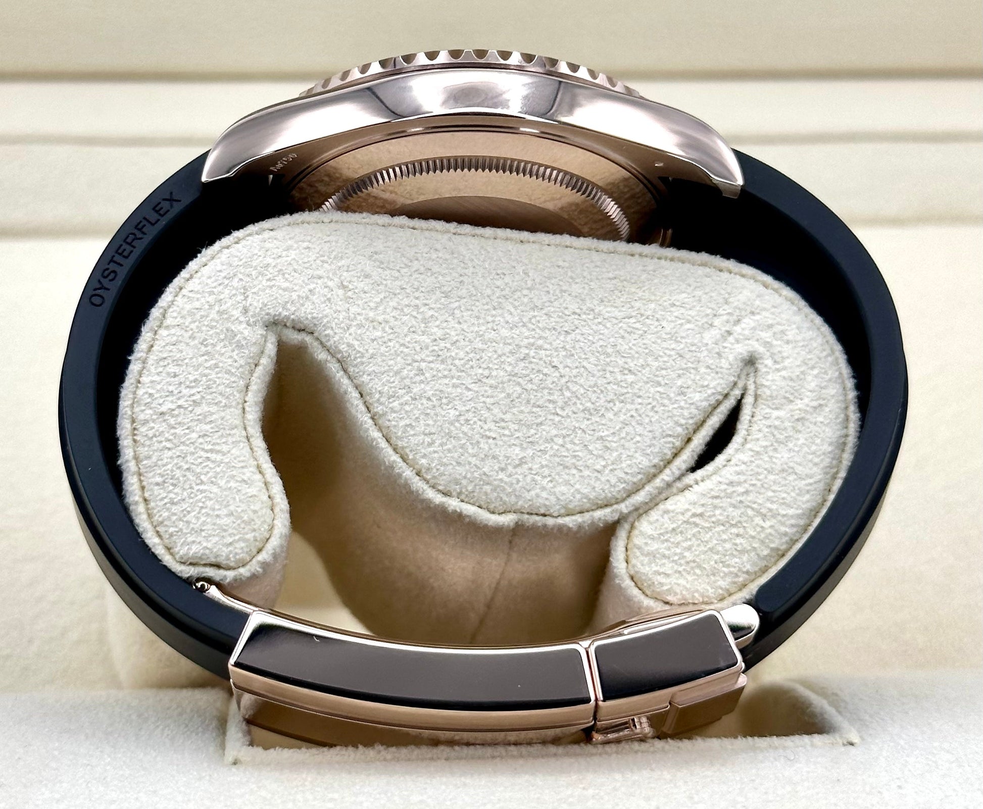 NEW 2023 Rolex Yacht-Master 40mm 126655 Rose Gold Oysterflex Black Dial - MyWatchLLC