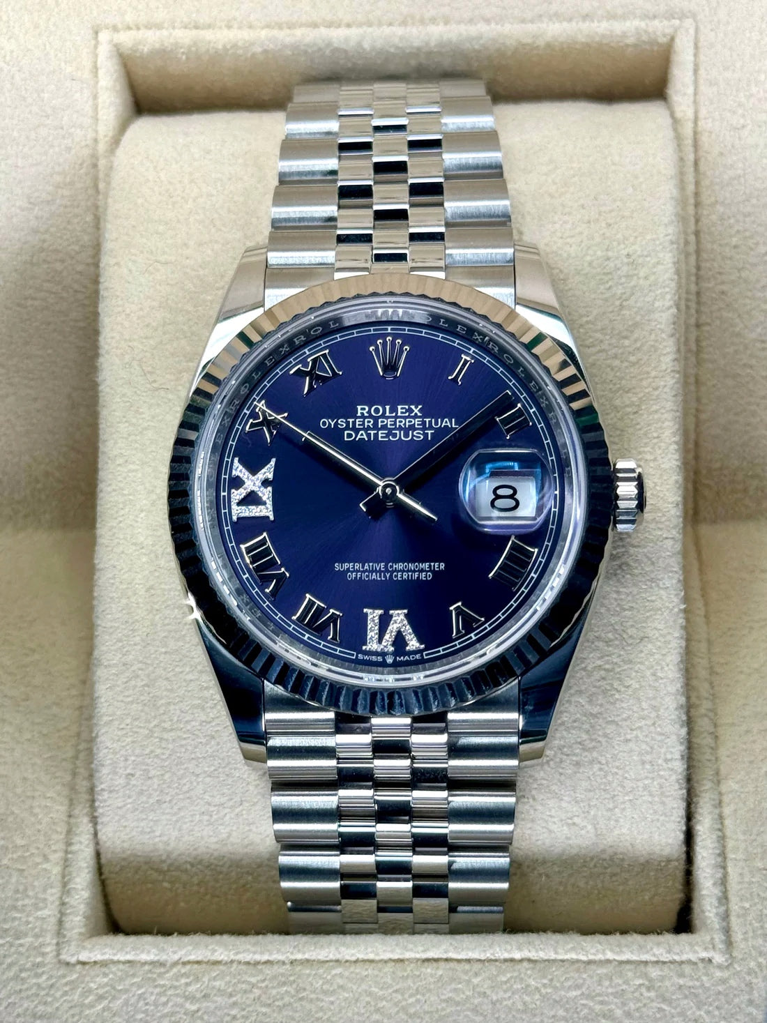 NEW 2024 Rolex Datejust 36mm 126234 Stainless Steel Jubilee Purple Dial - MyWatchLLC