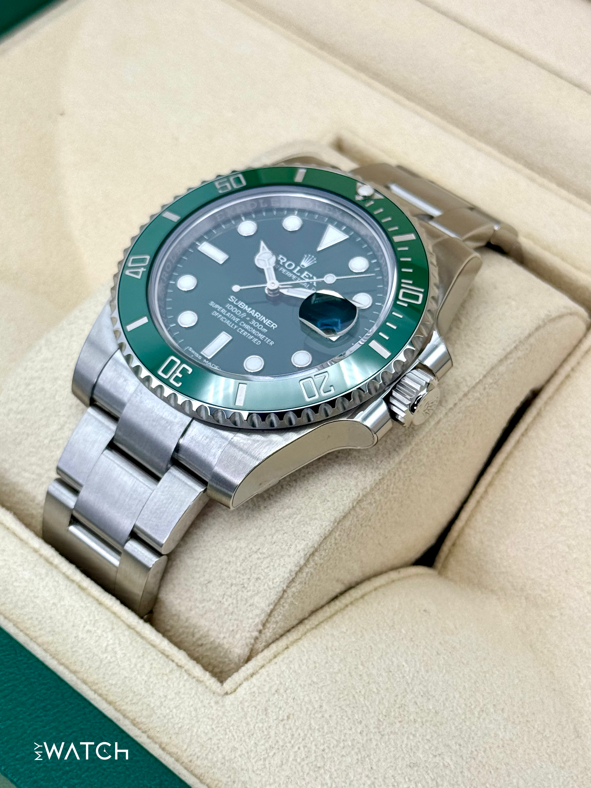 NEW OLD STOCK 2020 Rolex Submariner “Hulkâ€?40mm 116610LV Green Dial (STICKERED) - MyWatchLLC