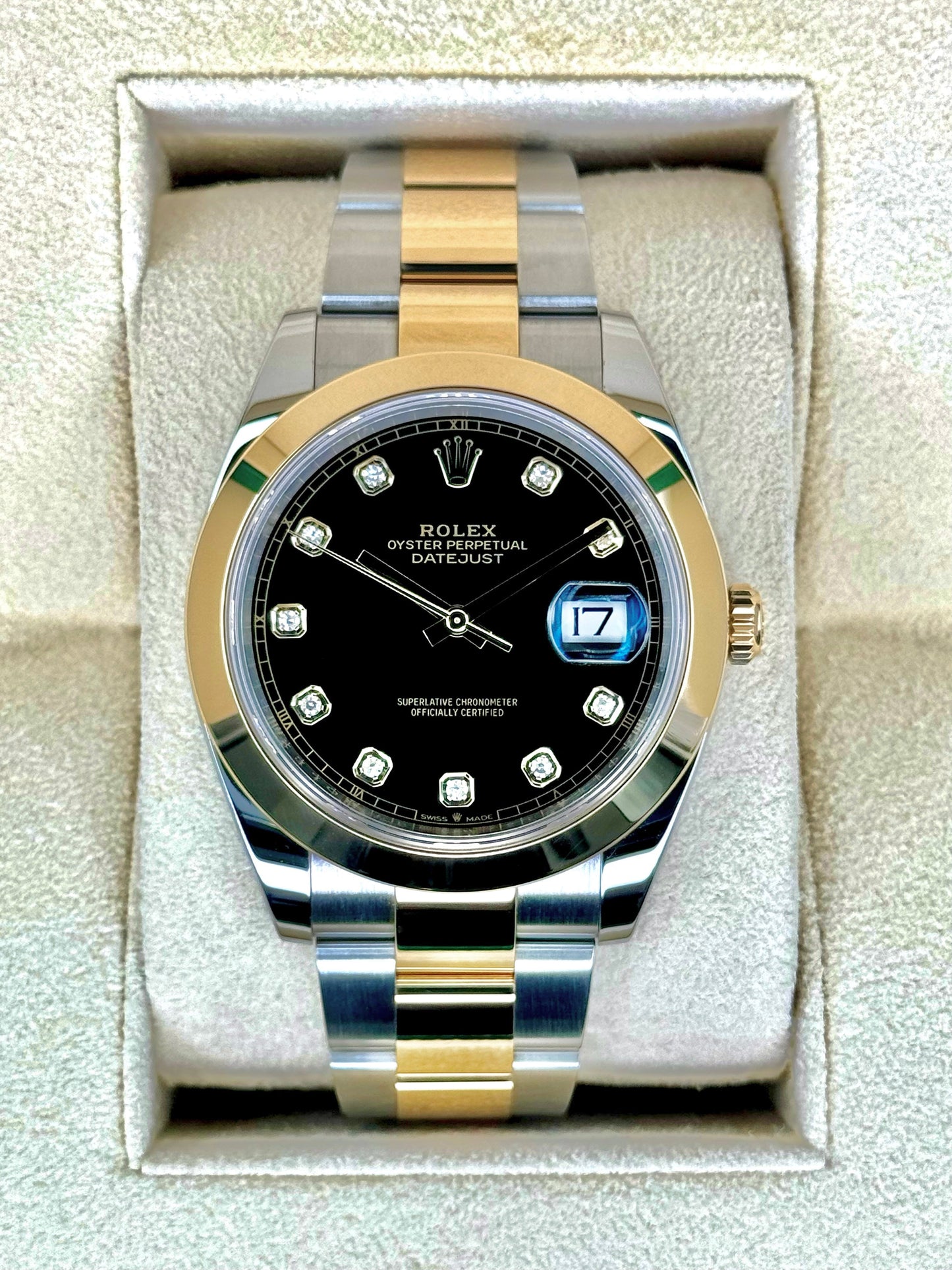 2023 Rolex Datejust 41mm 126303 Two-Tone Oyster Black Diamond Dial - MyWatchLLC