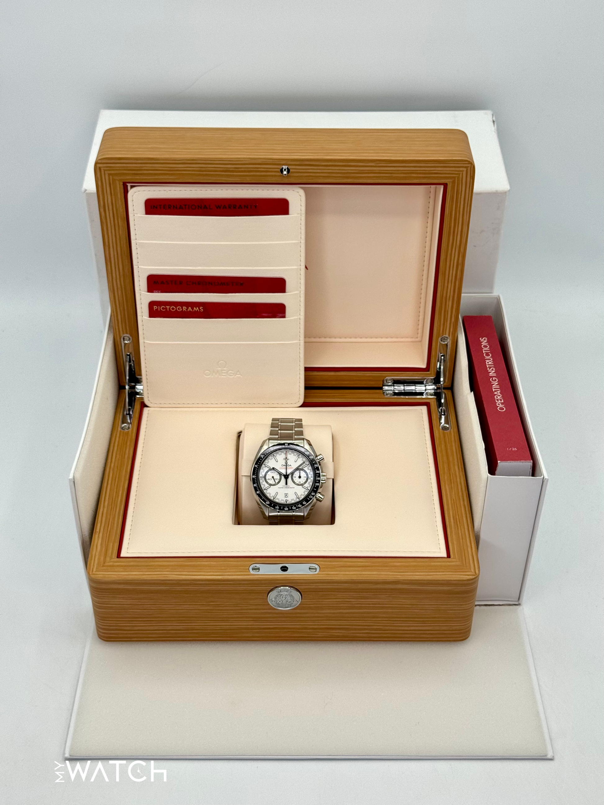 NEW 2025 Omega Speeedmaster Racing 44.2mm 329.30.44.51.04.001 White Dial - MyWatchLLC