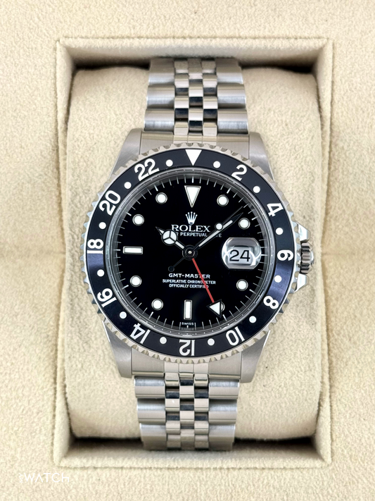 1999 Rolex GMT-Master 40mm 16700 Stainless Steel Jubilee Black Dial (BOTH BRACELETS) - MyWatchLLC