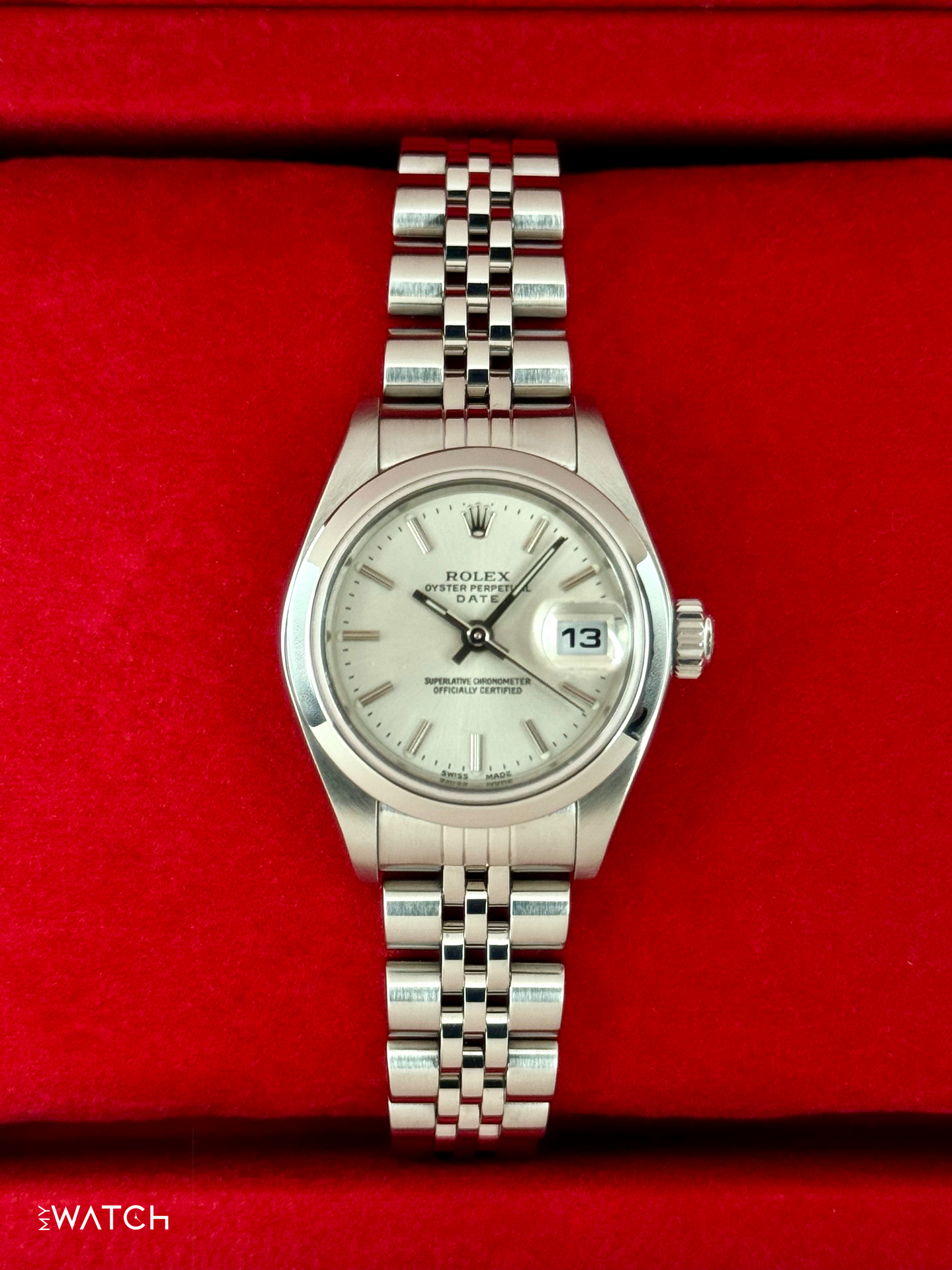 2002 Rolex Lady Datejust 26mm 79160 Stainless Steel Jubilee Silver Dial - MyWatchLLC