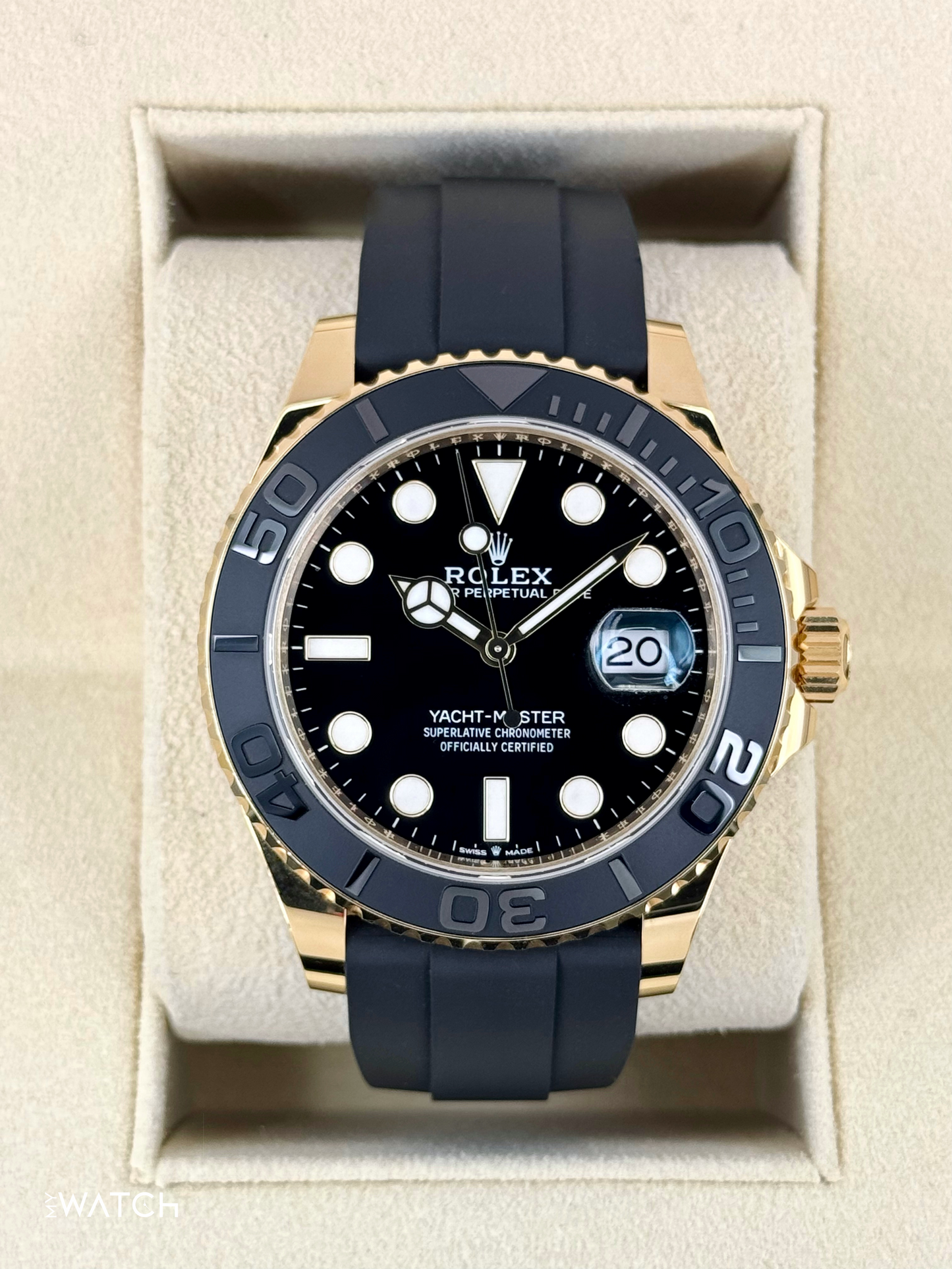 2023 Rolex Yacht-Master 42mm 226658 Gold Oysterflex Black Dial - MyWatchLLC