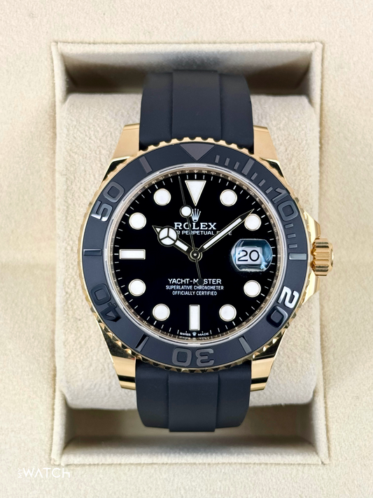 2023 Rolex Yacht-Master 42mm 226658 Gold Oysterflex Black Dial - MyWatchLLC