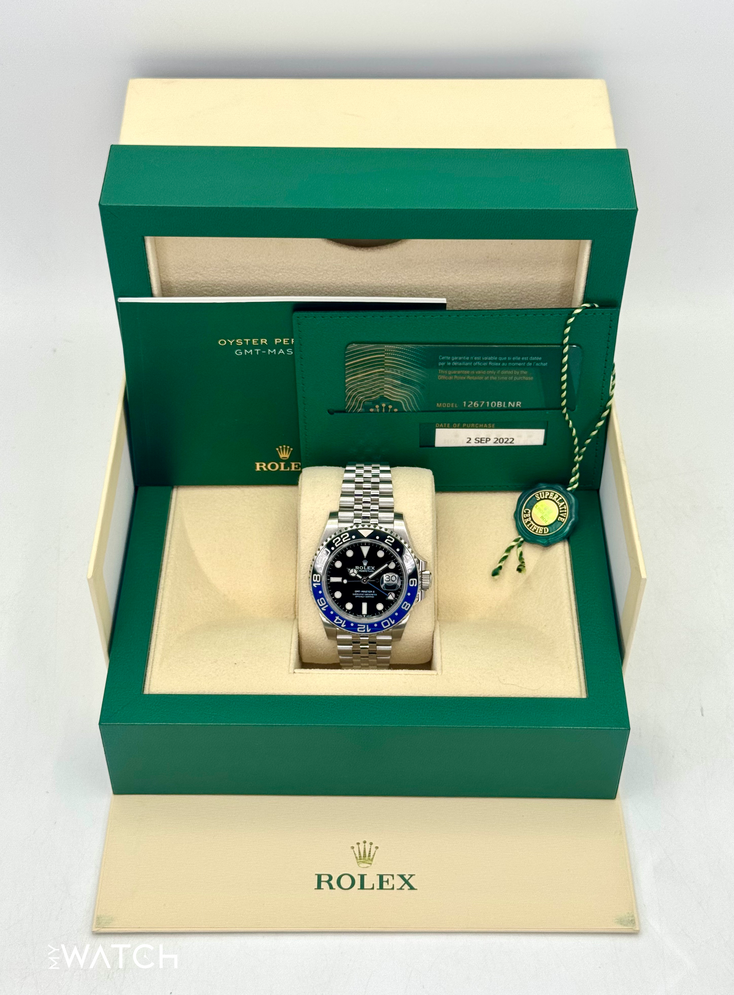 2022 Rolex GMT-Master II "Batgirl" 40mm 126710BLNR Jubilee - MyWatchLLC