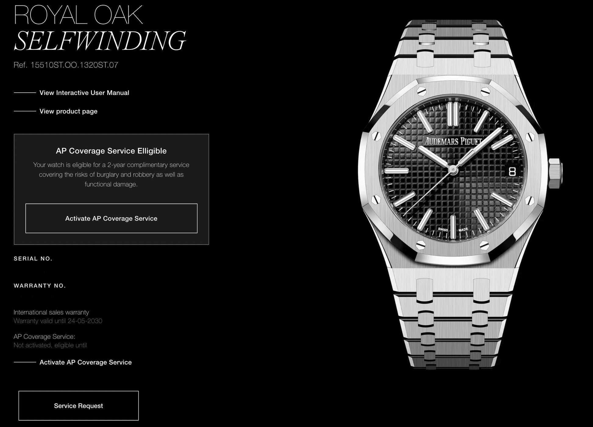 2025 Audemars Piguet  Royal Oak  41mm 15510ST Stainless Steel Black Dial - MyWatchLLC