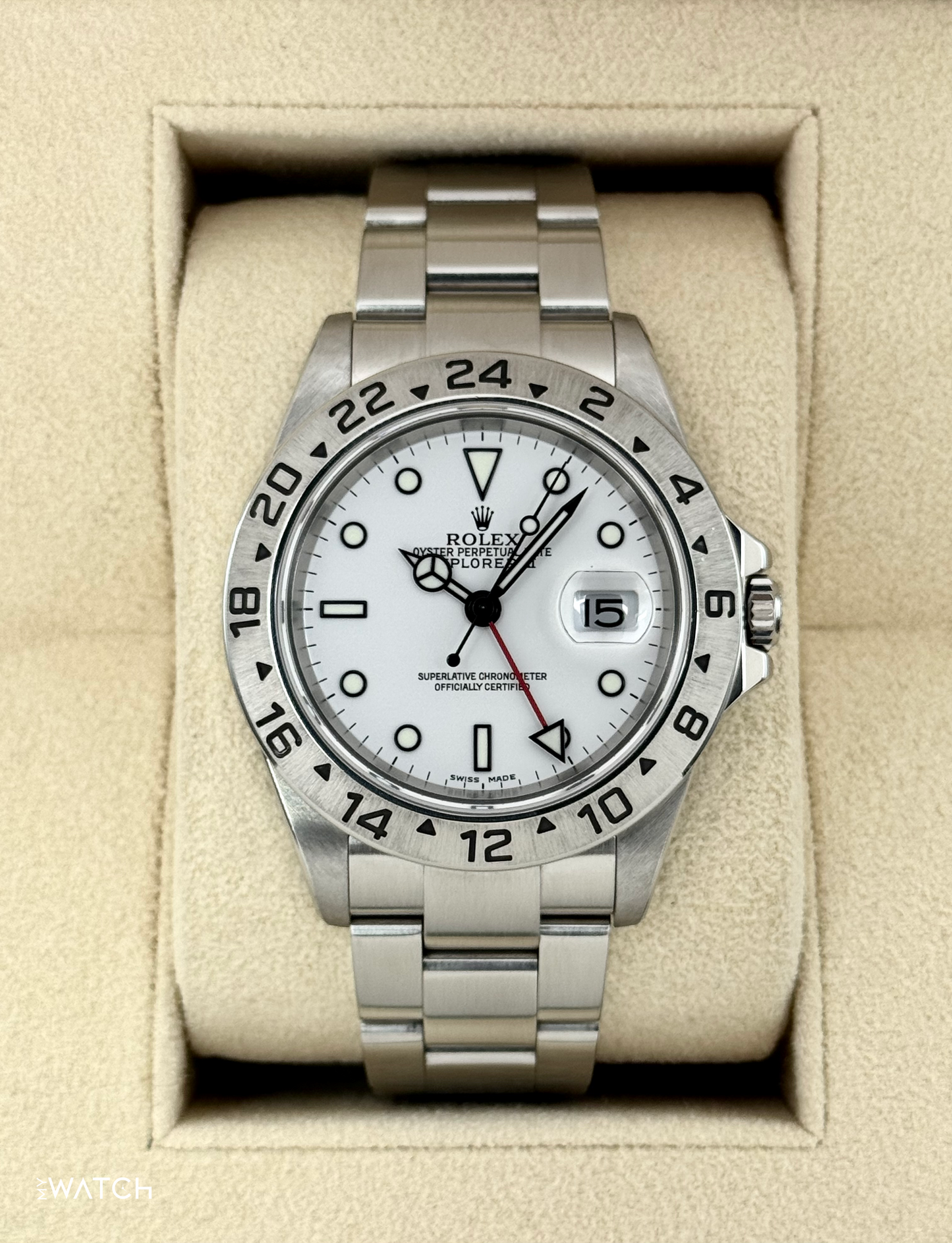 2006 Rolex Explorer II 40mm 16570 Stainless Steel Polar White Dial - MyWatchLLC