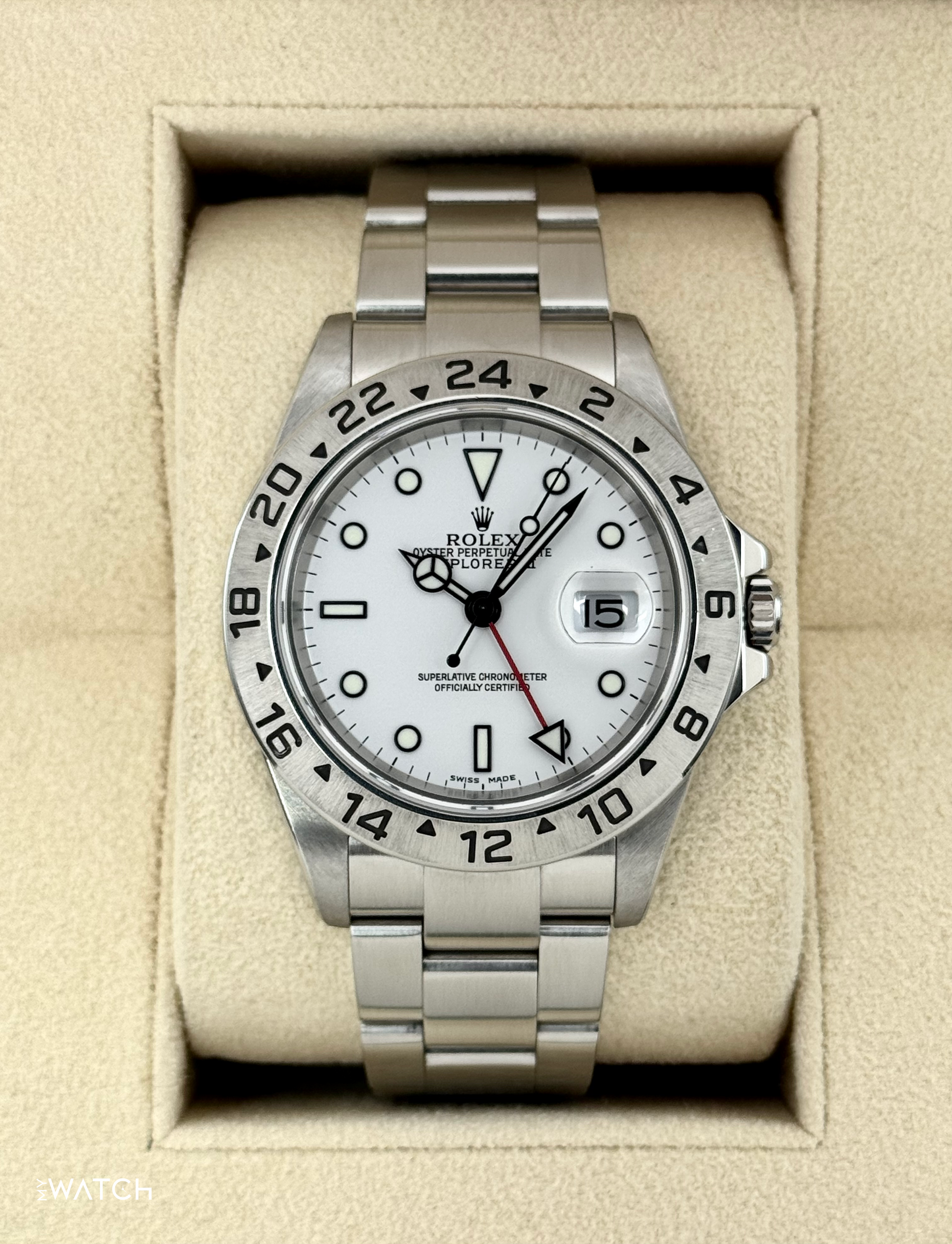 2006 Rolex Explorer II 40mm 16570 Stainless Steel Polar White Dial - MyWatchLLC